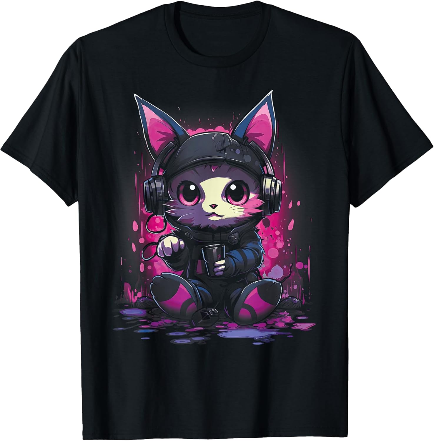 Kawaii Cat Manga Cat lover Unisex T-shirt, Sweatshirt, Hoodie, Long Sleeve Tee - T-Shirt, Sweatshirt, Hoodie