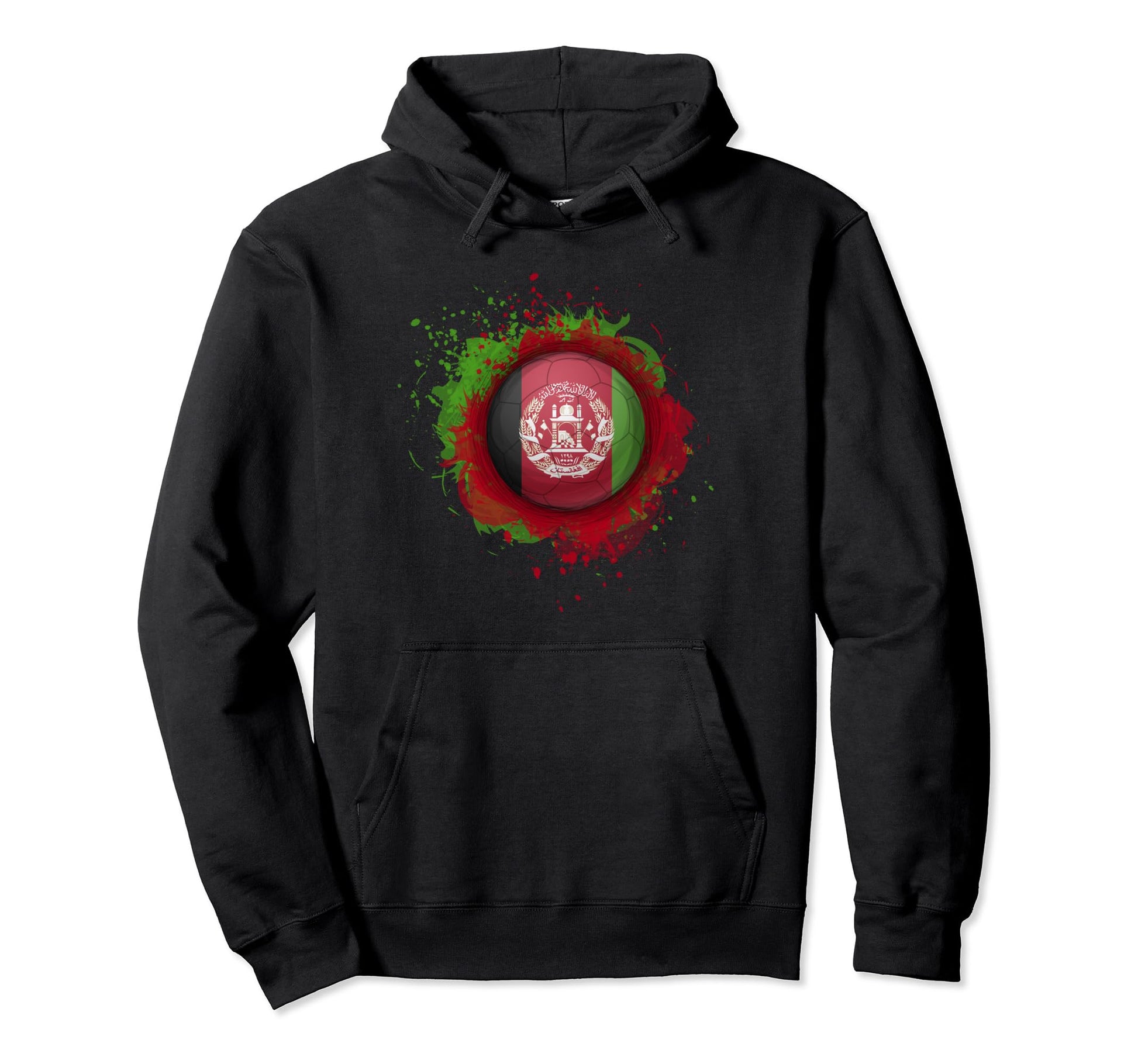 Proud Heritage Afghanistan Flag Soccer Ball Hoodie - Trendy Graphic Unisex - T-Shirt, Sweatshirt, Hoodie
