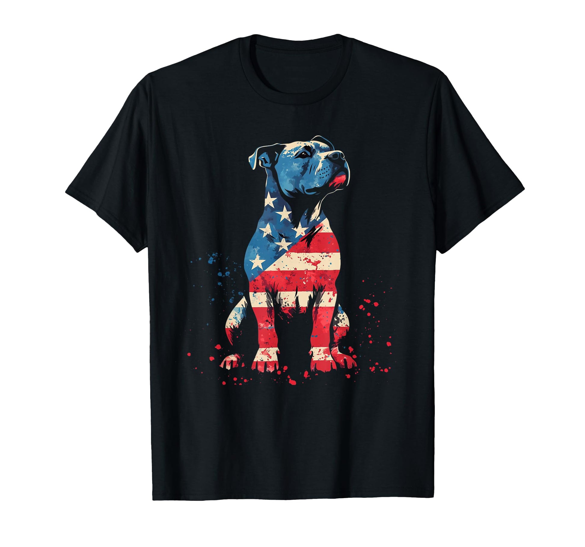 Patriotic Pitbull American Flag T-Shirt - Casual Everyday Wear for Adults - T-Shirt, Sweatshirt, Hoodie