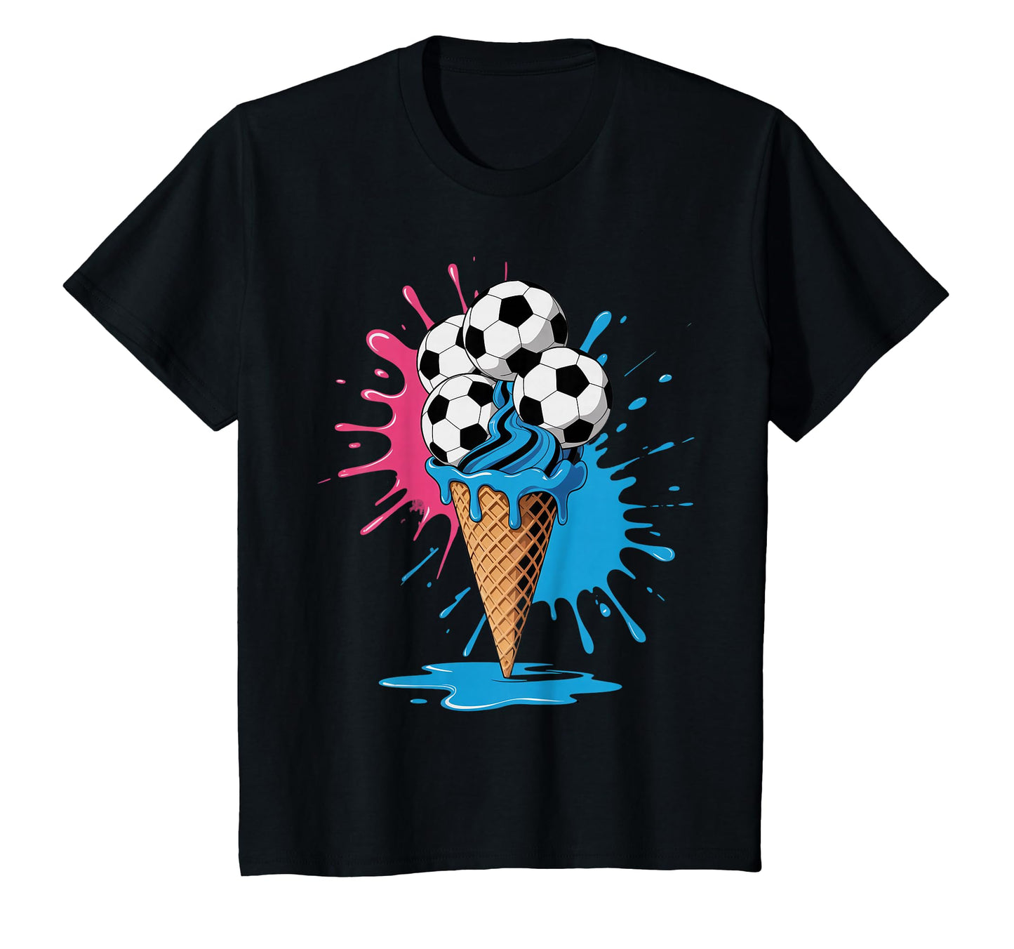 Ice Cream Soccer Ball Drip Game T-Shirt - Fun Novelty Design Men Women - T-Shirt, Sweatshirt, Hoodie