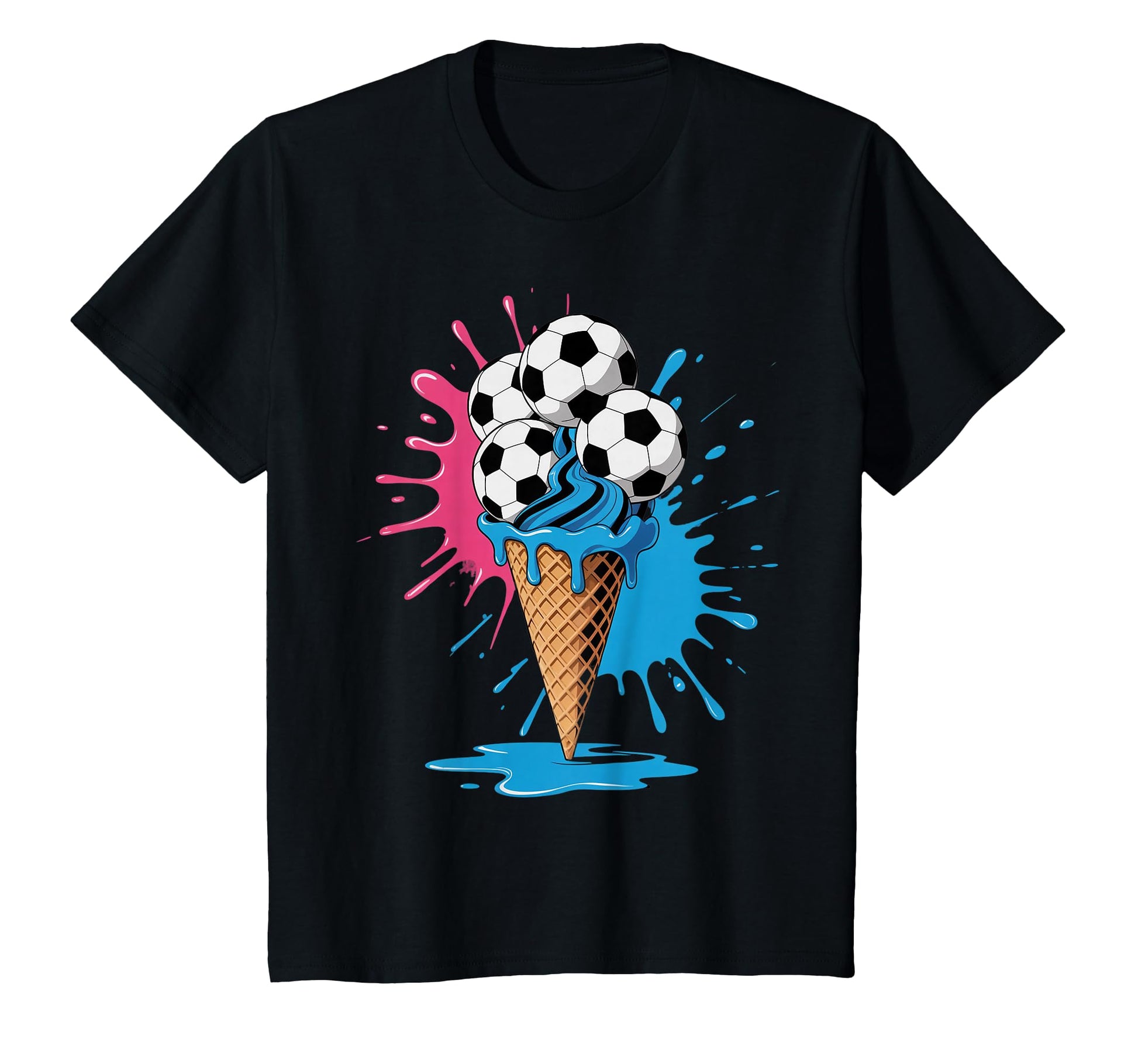Ice Cream Soccer Ball Drip Game T-Shirt - Fun Novelty Design Men Women - T-Shirt, Sweatshirt, Hoodie
