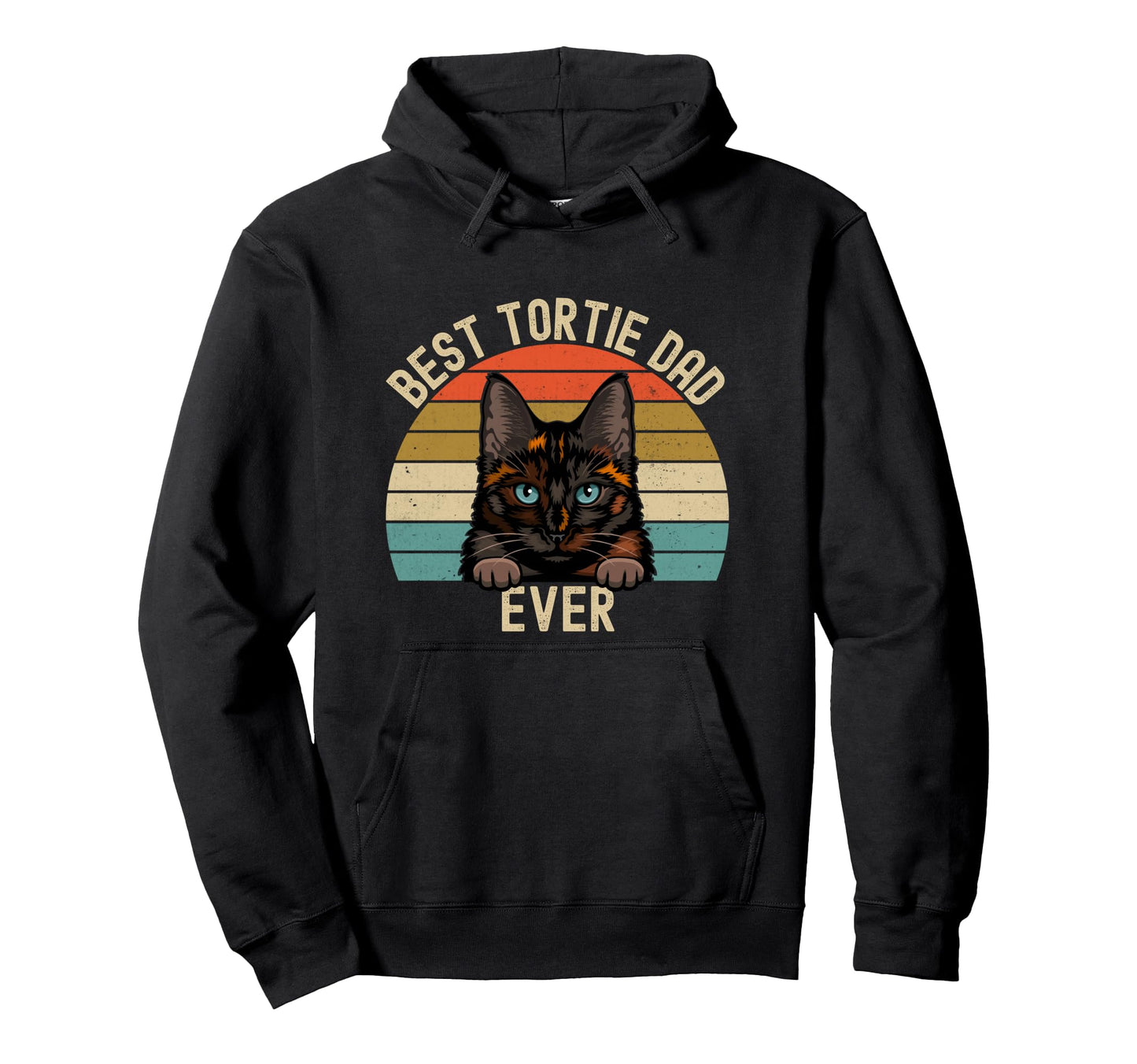 Best Tortie Tortoiseshell Cat Dad Ever Hoodie - Custom Art Print Unisex - T-Shirt, Sweatshirt, Hoodie