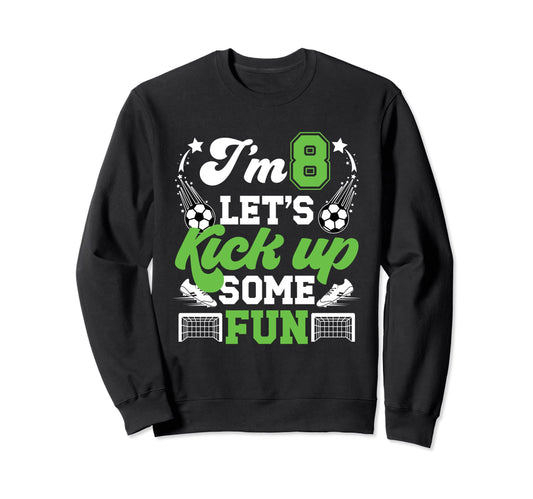8Th Birthday Soccer Eight Year Old Sweatshirt - Graphic Print Men Women - T-Shirt, Sweatshirt, Hoodie