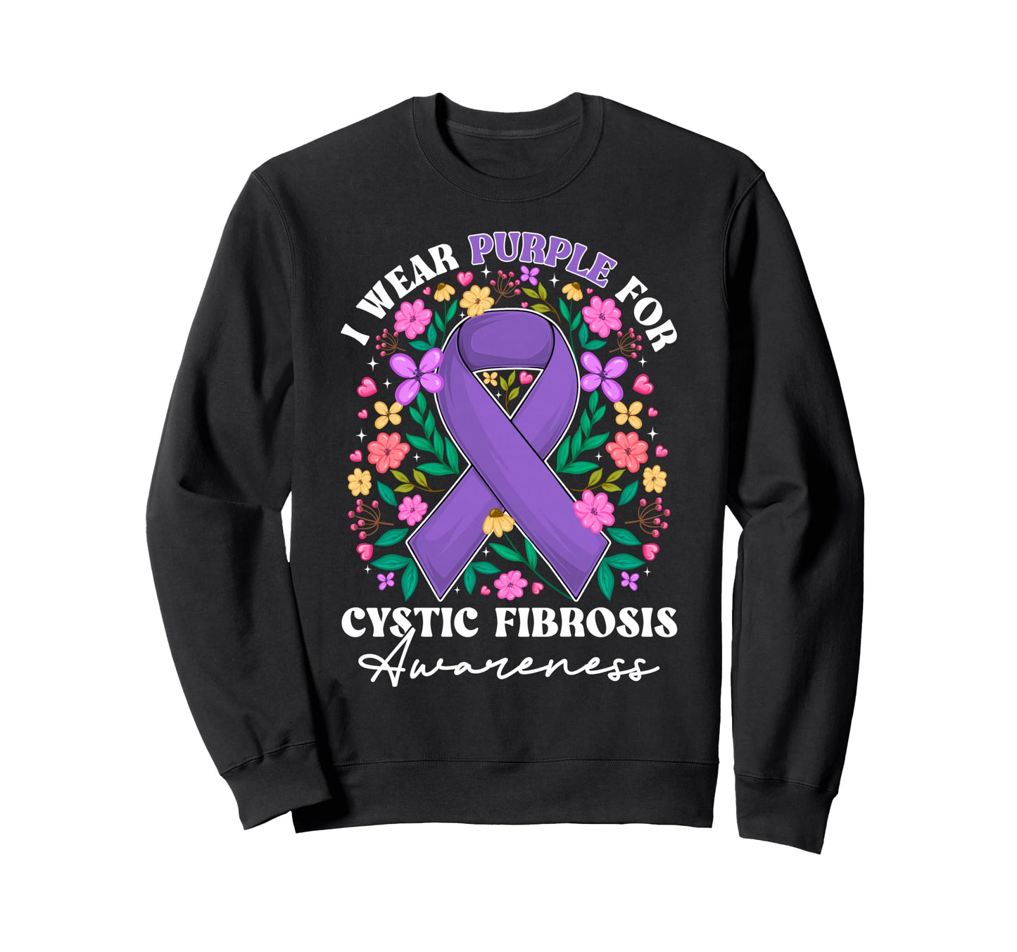 I Wear Purple Cystic Fibrosis Sweatshirt - Aesthetic Graphic Unisex - T-Shirt, Sweatshirt, Hoodie