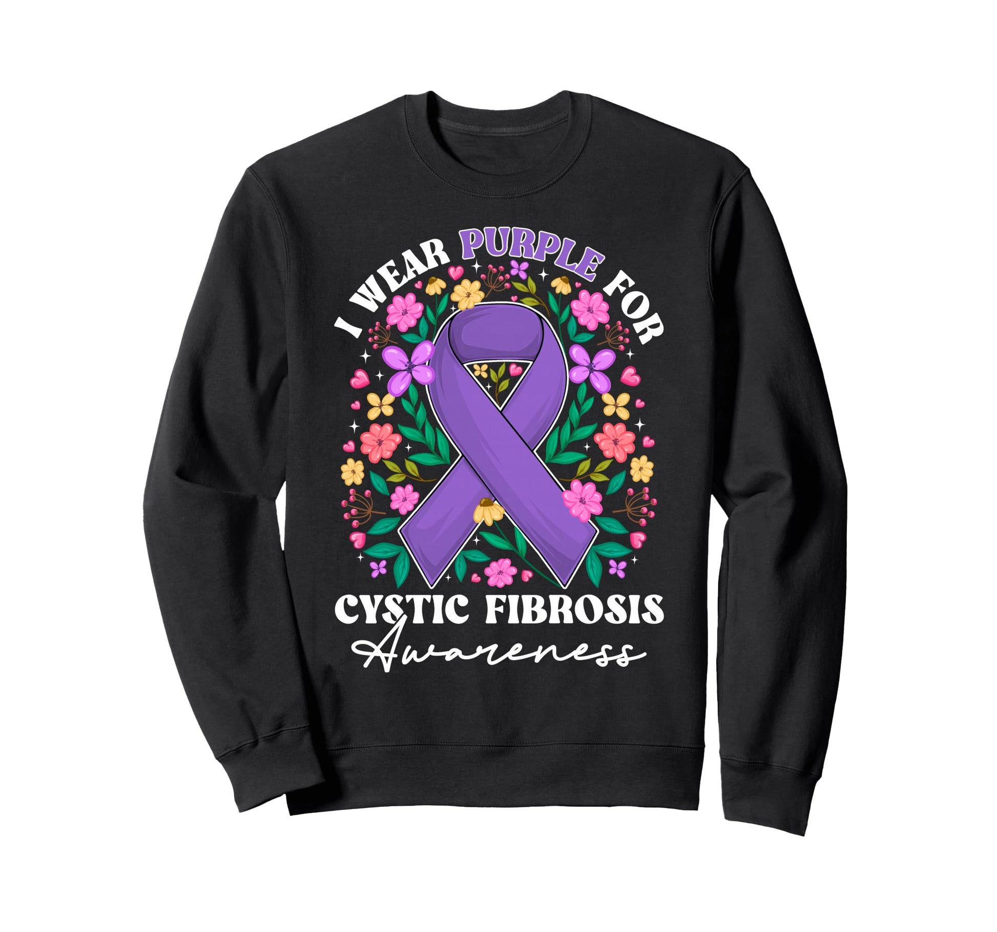 I Wear Purple Cystic Fibrosis Sweatshirt - Aesthetic Graphic Unisex - T-Shirt, Sweatshirt, Hoodie