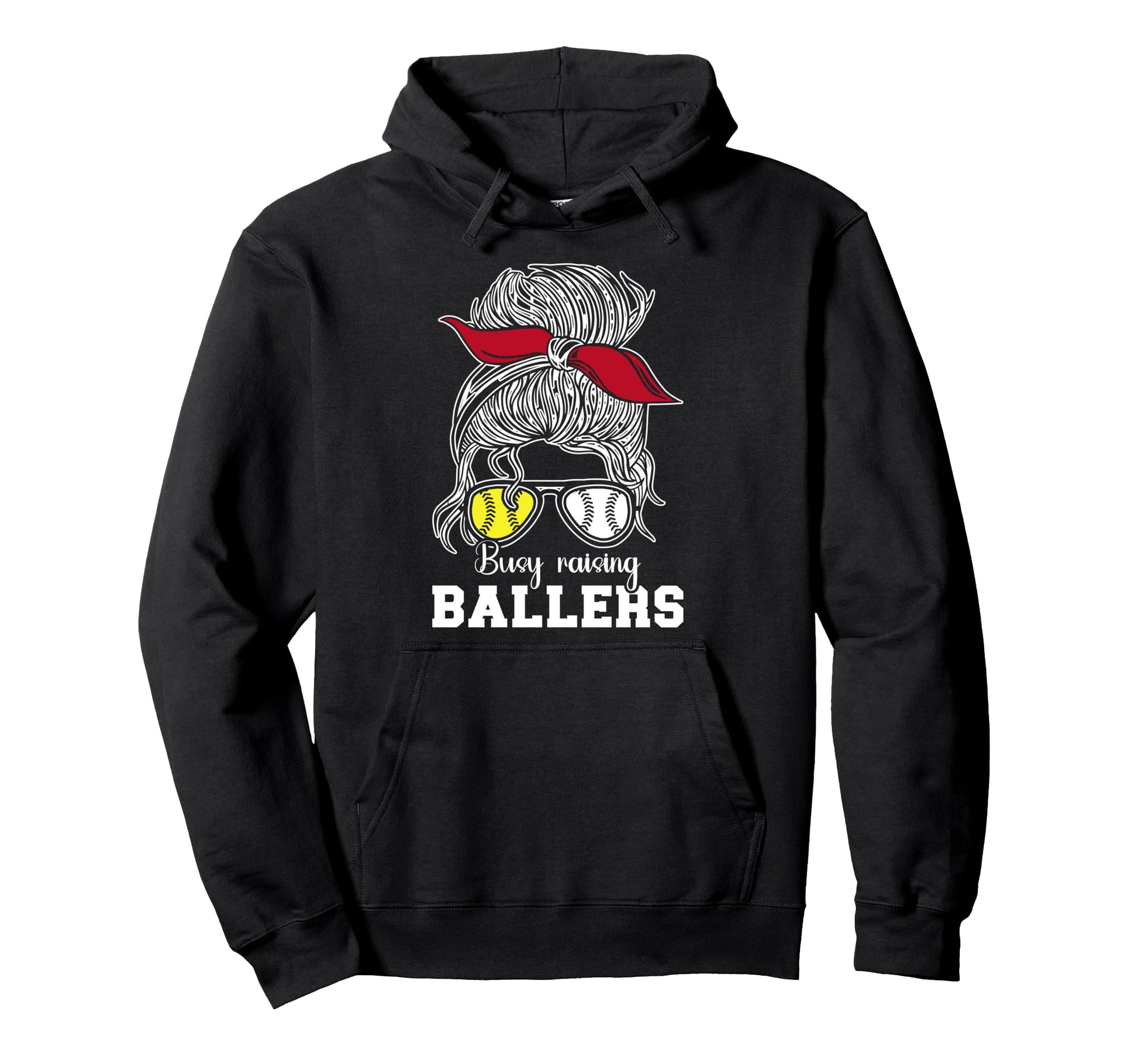 Busy Raising Ballers Baseball Softball Hoodie - Trendy Graphic Men Women - T-Shirt, Sweatshirt, Hoodie