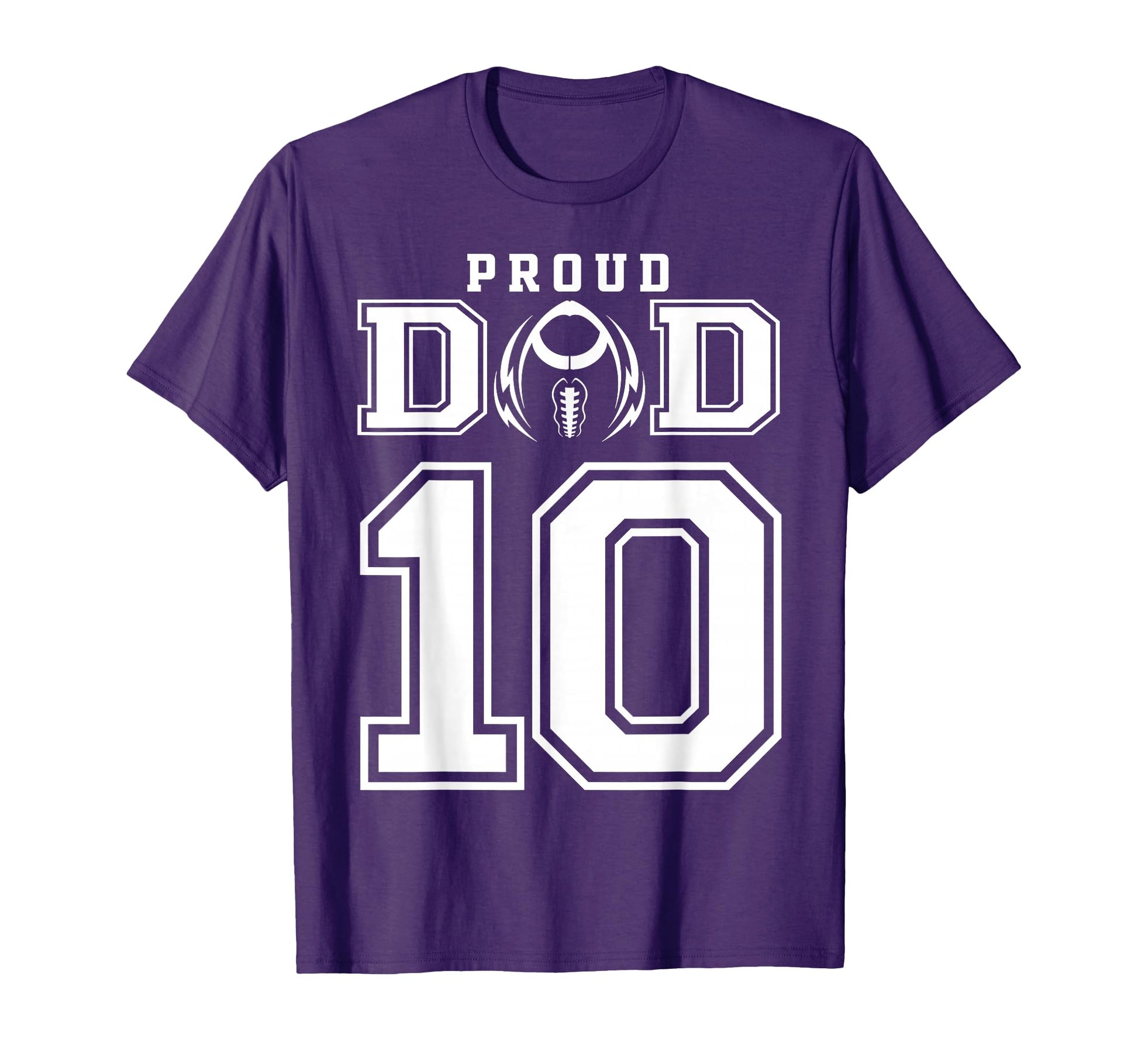 Custom Proud Football Dad Number 10 T-Shirt - Trendy Graphic for Adults - T-Shirt, Sweatshirt, Hoodie