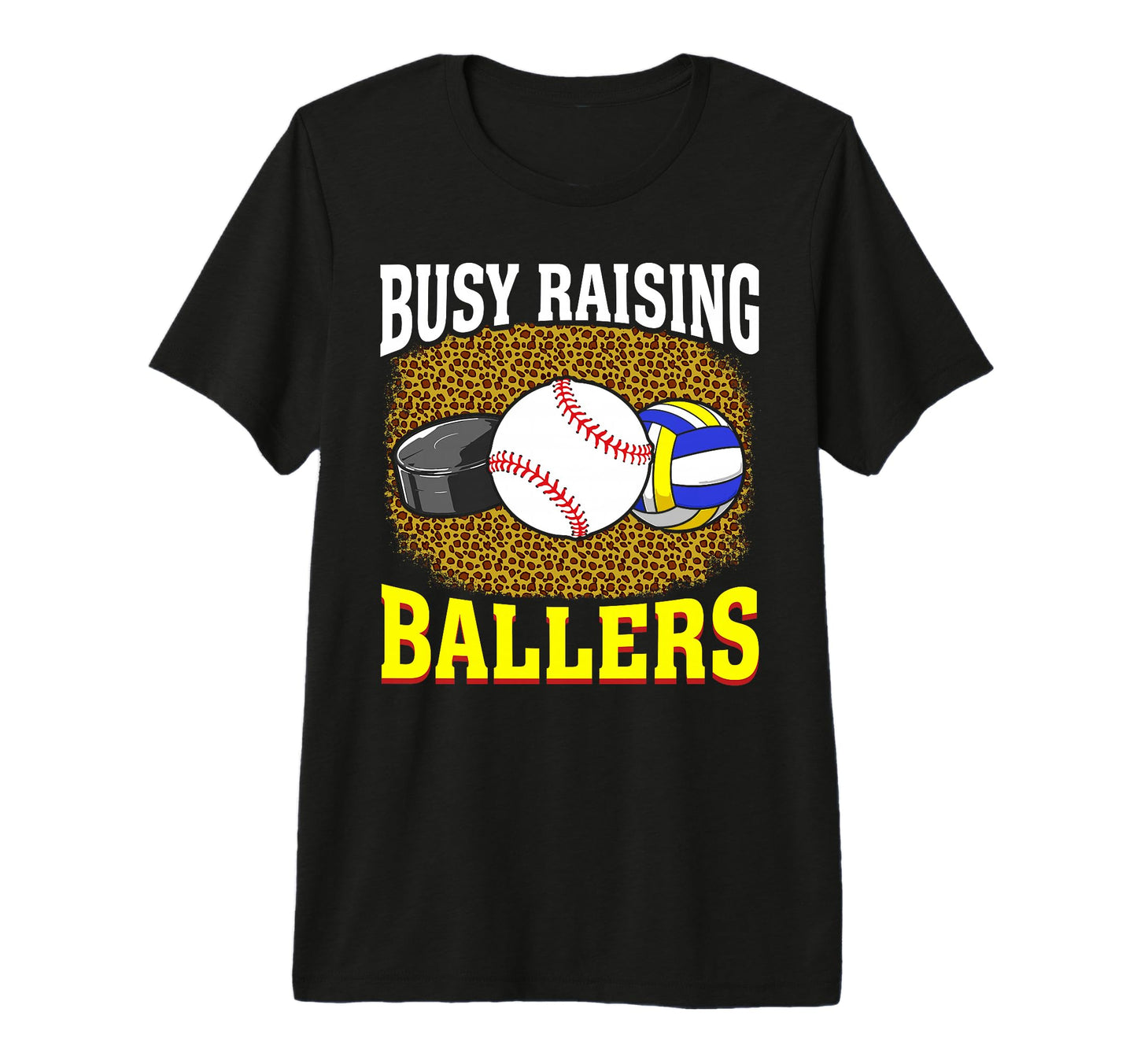 Busy Raising Ballers Baseball Hockey T-Shirt - Unique Graphic Unisex - T-Shirt, Sweatshirt, Hoodie
