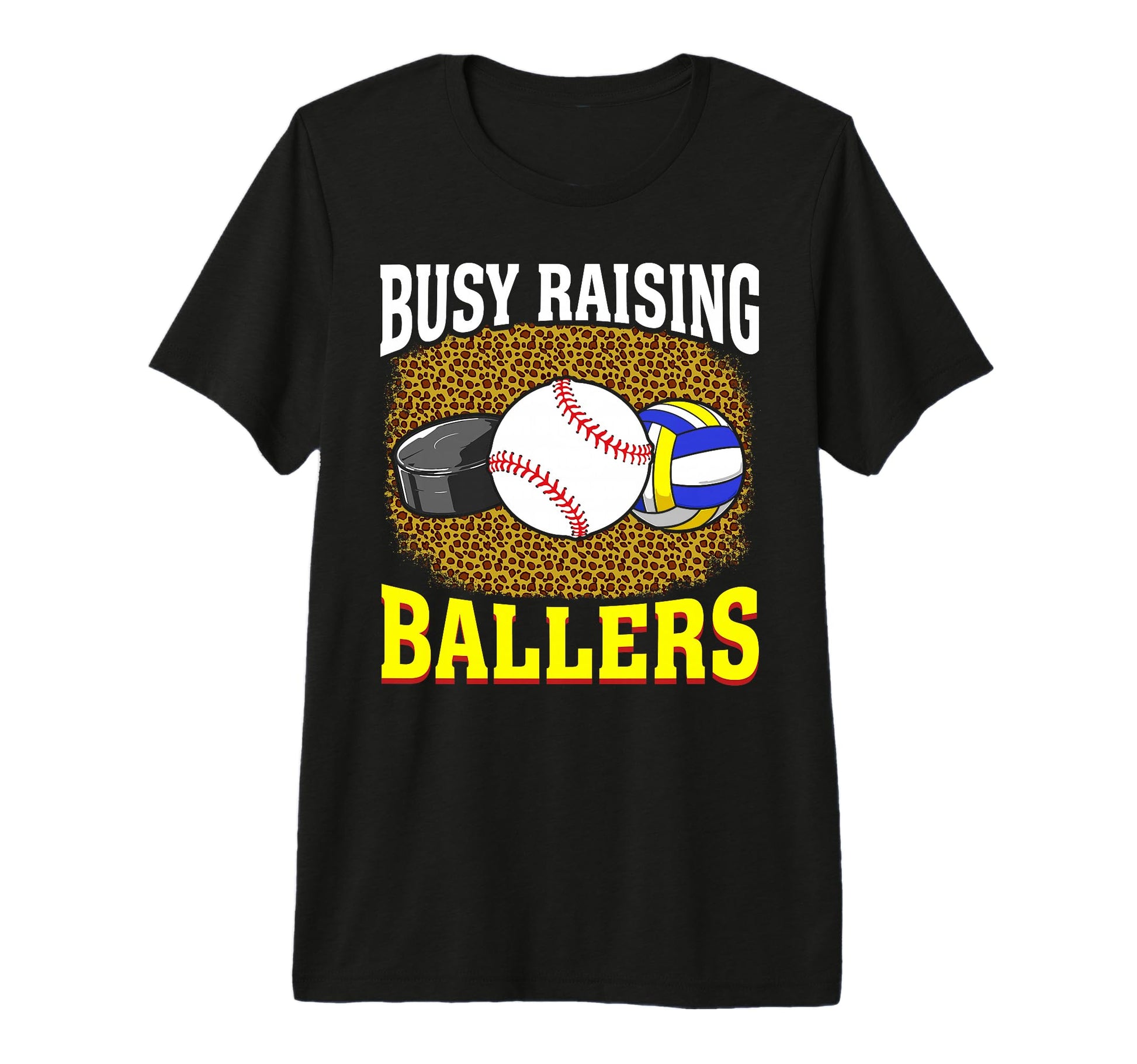 Busy Raising Ballers Baseball Hockey T-Shirt - Unique Graphic Unisex - T-Shirt, Sweatshirt, Hoodie