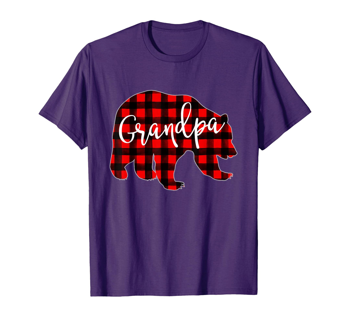 Red Plaid Grandpa Bear Matching Family Eve T-Shirt - Trendy Graphic Unisex - T-Shirt, Sweatshirt, Hoodie