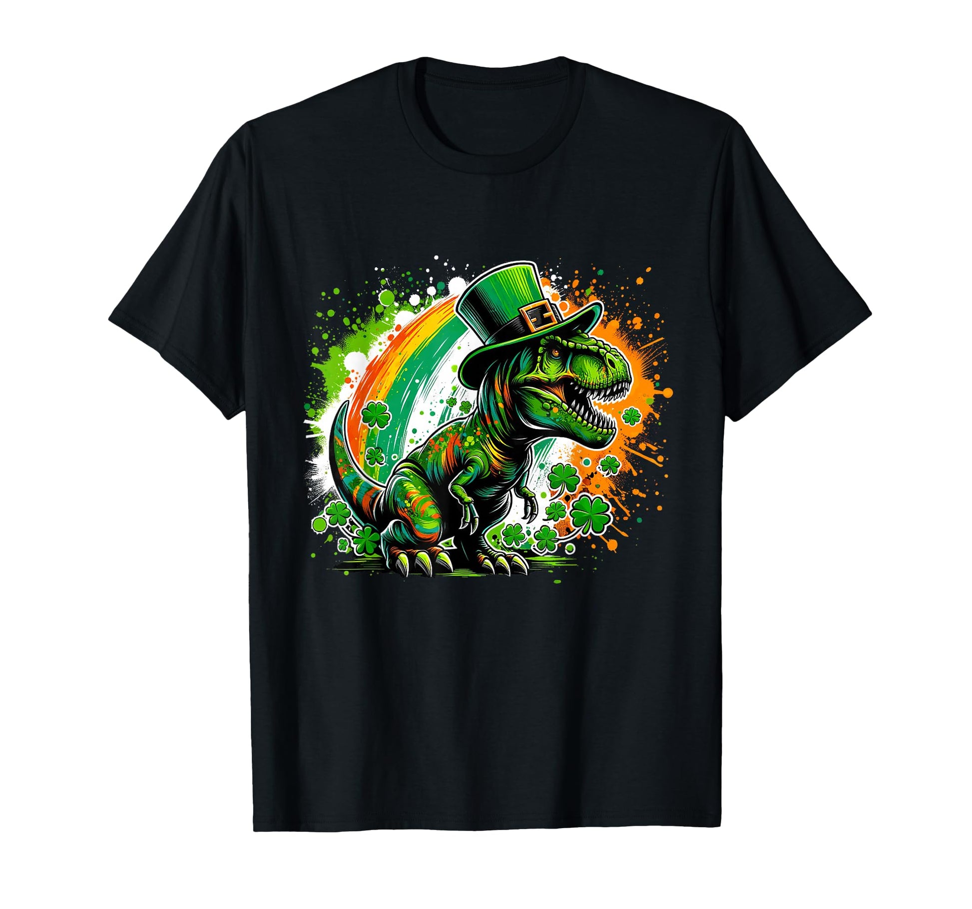 St Patricks Day Dinosaur T Rex T-Shirt - Minimalist Print Unisex - T-Shirt, Sweatshirt, Hoodie