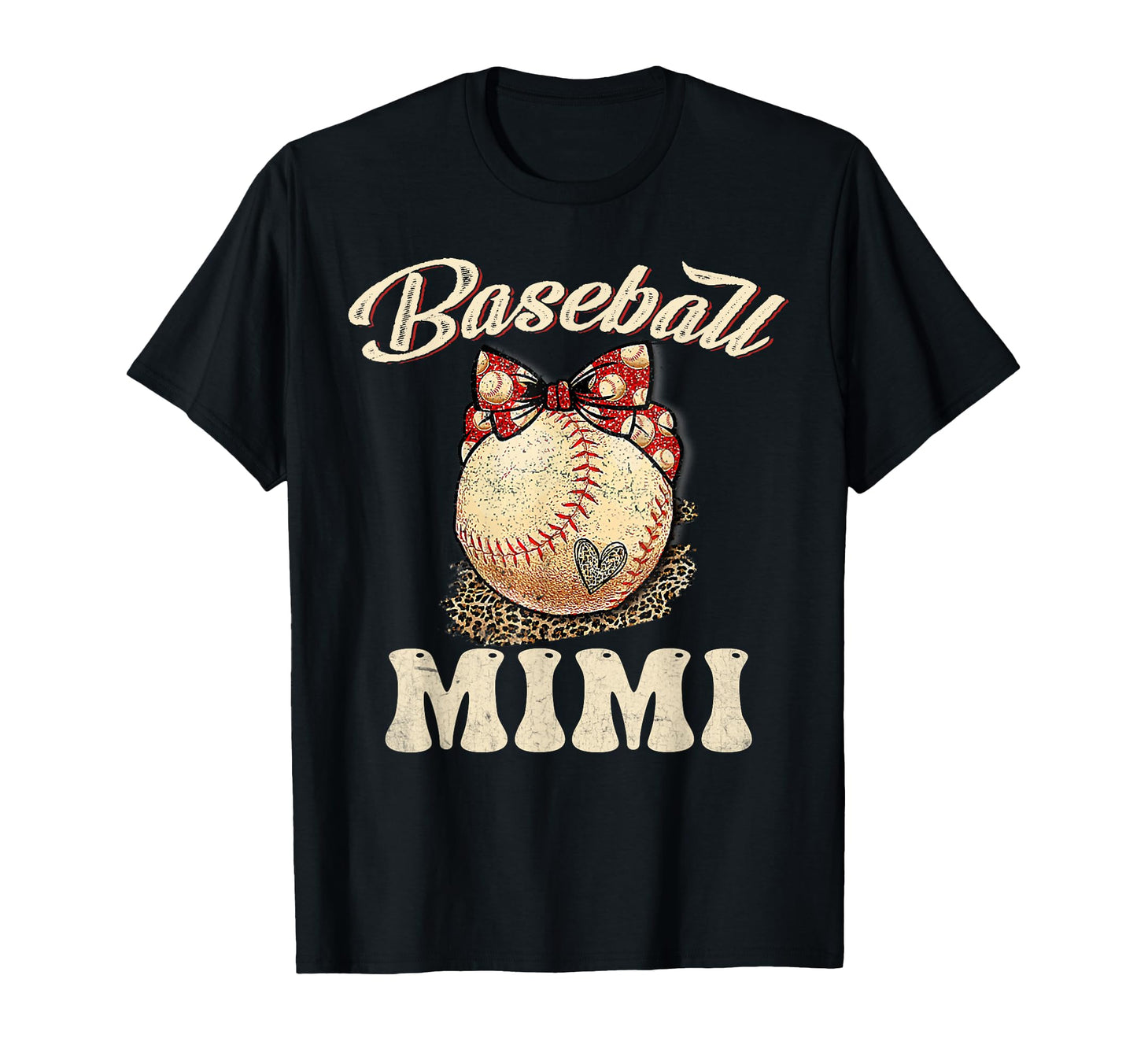 Softball Baseball Mimi Leopard T-Shirt - Custom Art Print for Adults - T-Shirt, Sweatshirt, Hoodie
