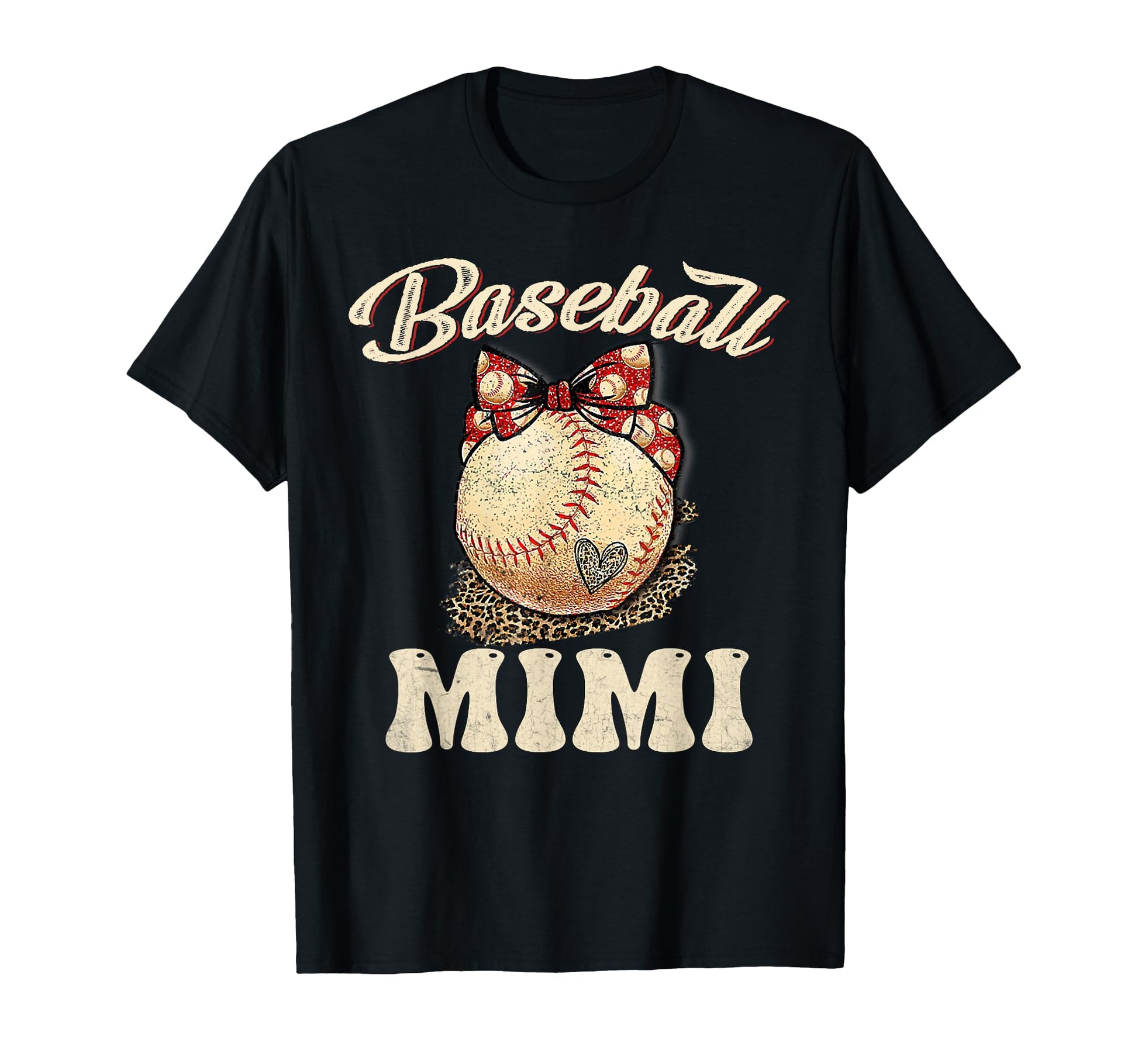 Softball Baseball Mimi Leopard T-Shirt - Custom Art Print for Adults - T-Shirt, Sweatshirt, Hoodie