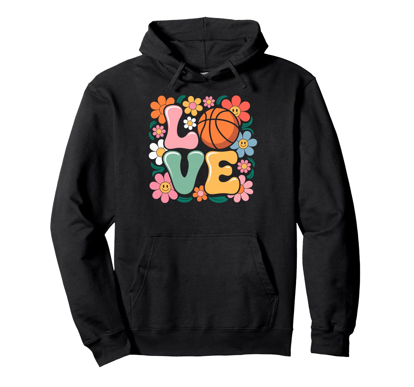 Groovy Love Basketball Ball Player Hoodie - Minimalist Print for Adults - T-Shirt, Sweatshirt, Hoodie