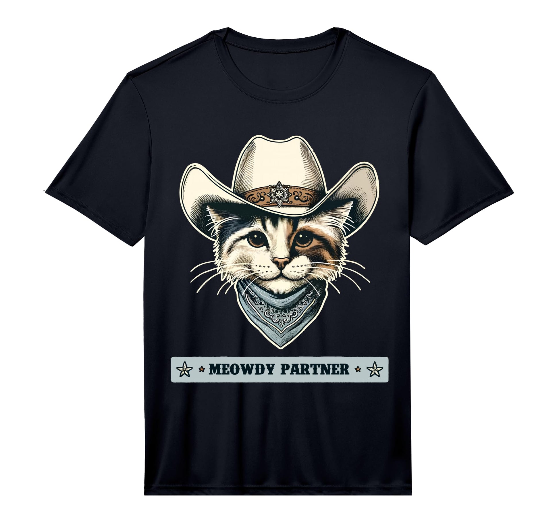 Meowdy Partner Cat Cowboy Hat Howdy T-Shirt - Streetwear Style for Adults - T-Shirt, Sweatshirt, Hoodie
