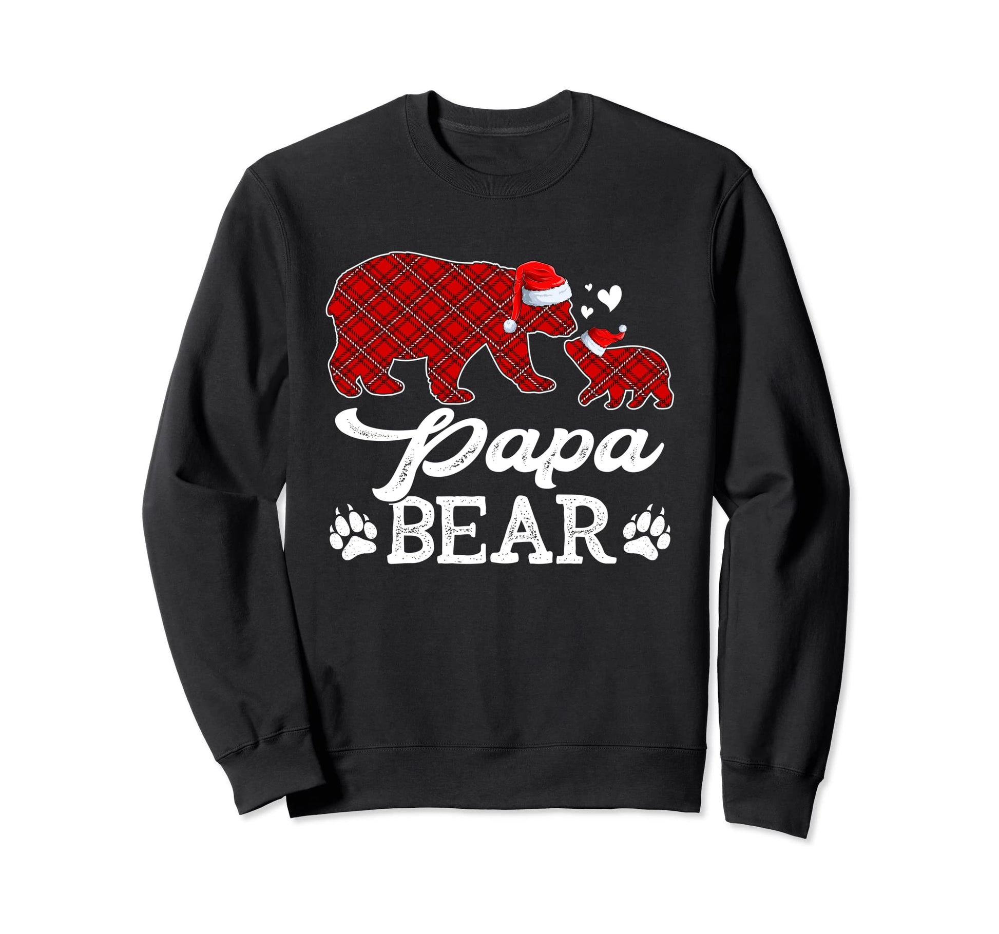 Red Plaid Family Papa Bear Pajama Sweatshirt - Trendy Graphic Men Women - T-Shirt, Sweatshirt, Hoodie