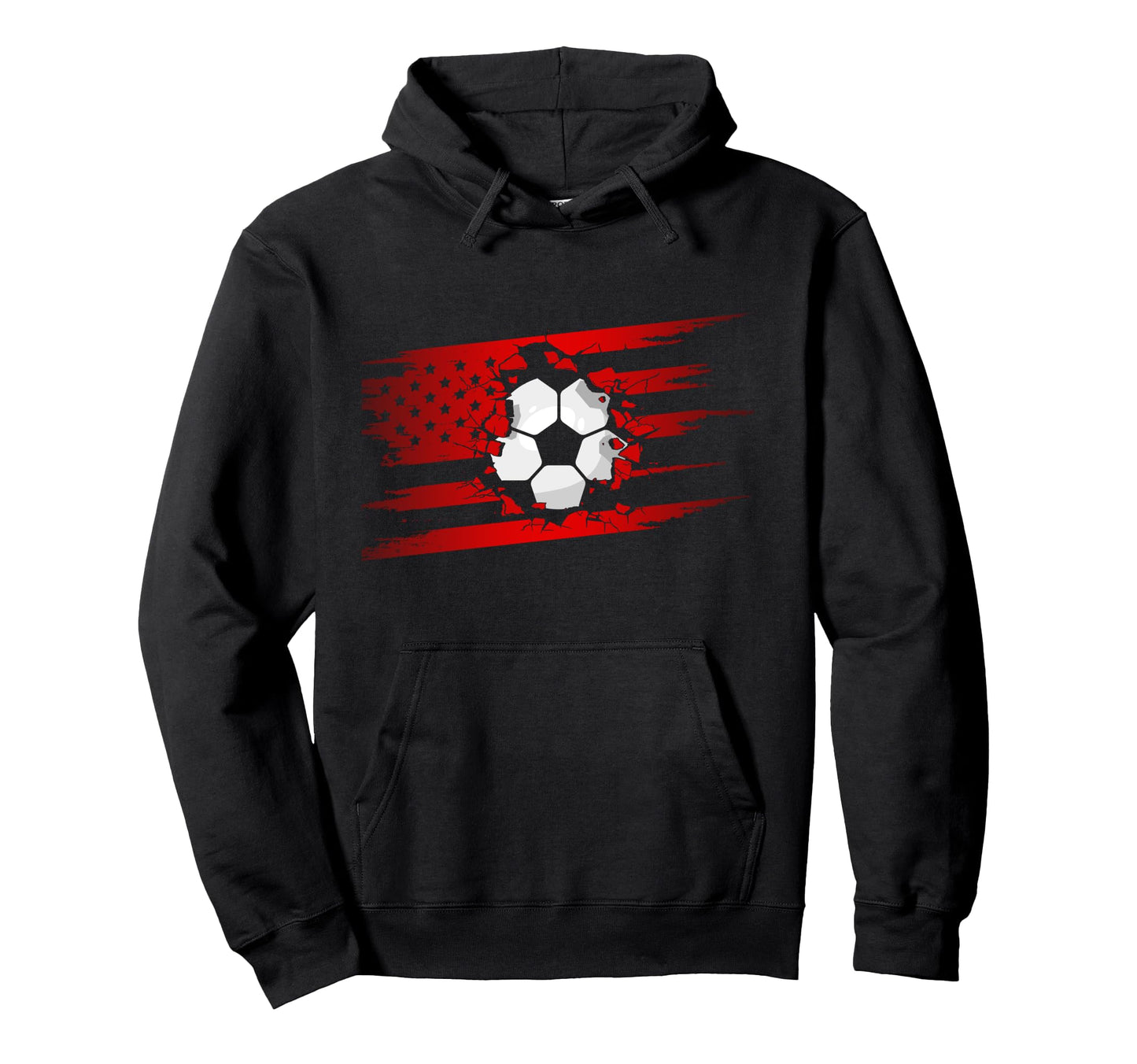 American Flag Soccer Soccer Hoodie - Fun Novelty Design Men Women - T-Shirt, Sweatshirt, Hoodie