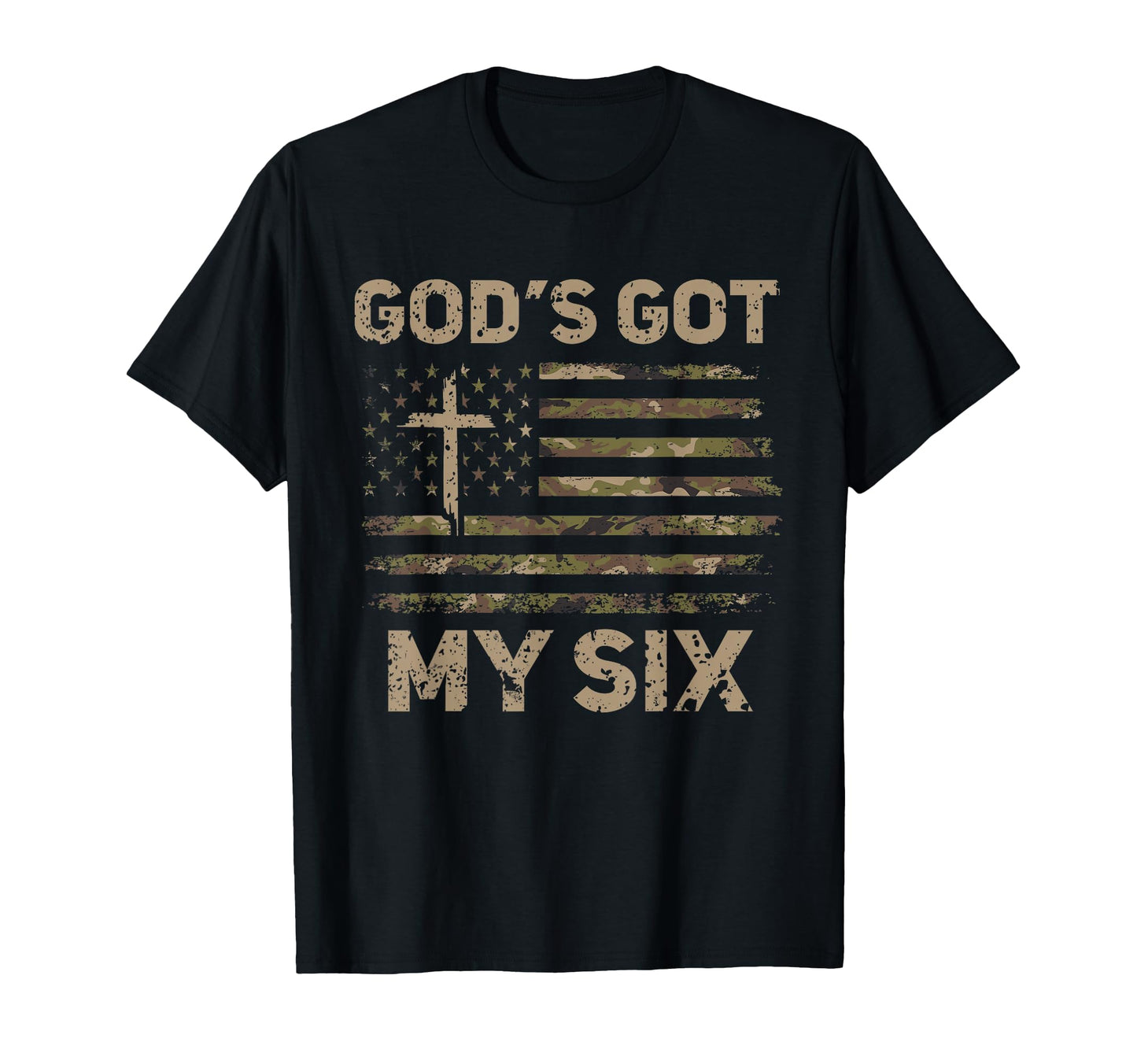 Gods Got My Six Christian Military T-Shirt - Minimalist Print Men Women - T-Shirt, Sweatshirt, Hoodie