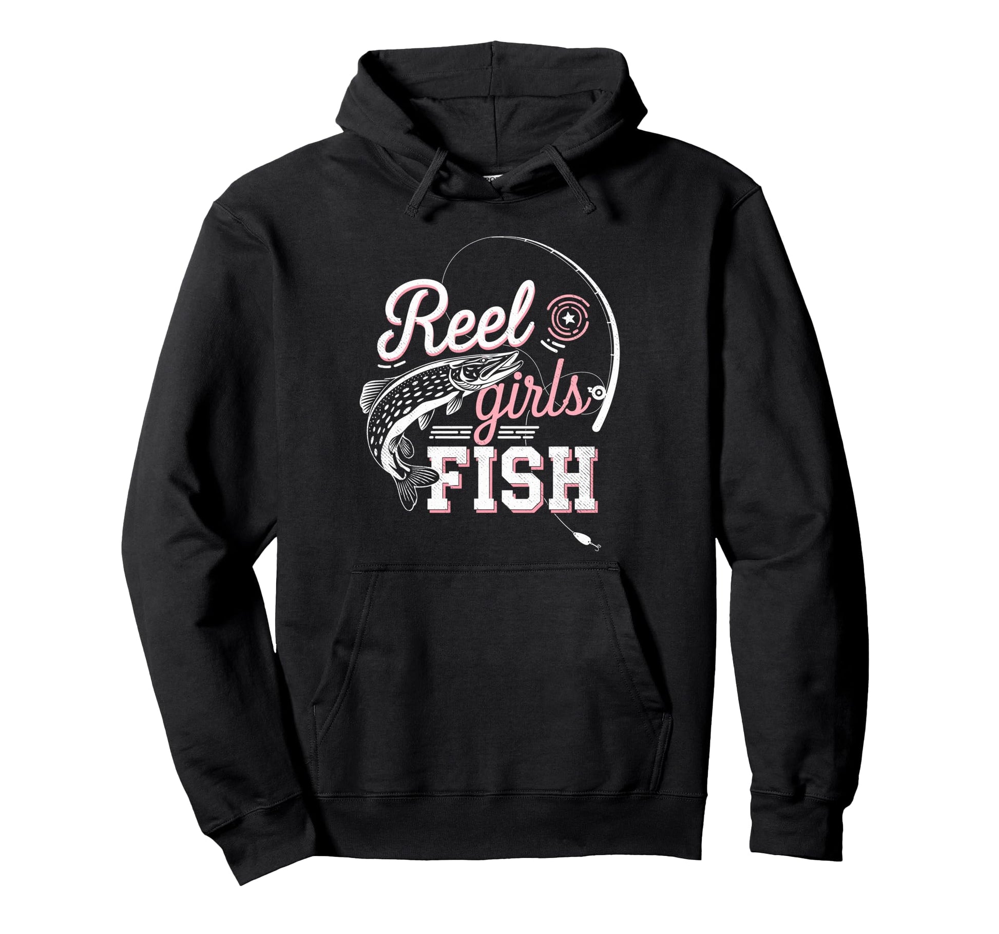 Reel Fish Fisher Mom Bass Fishing Hoodie - Fun Novelty Design Men Women - T-Shirt, Sweatshirt, Hoodie