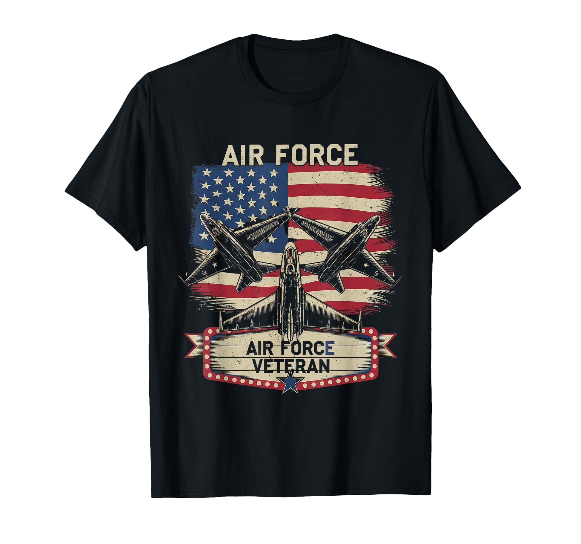 Air Force Veteran Us American Flag T-Shirt - Custom Art Print Men Women - T-Shirt, Sweatshirt, Hoodie