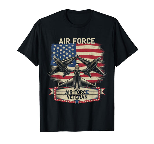 Air Force Veteran Us American Flag T-Shirt - Custom Art Print Men Women - T-Shirt, Sweatshirt, Hoodie