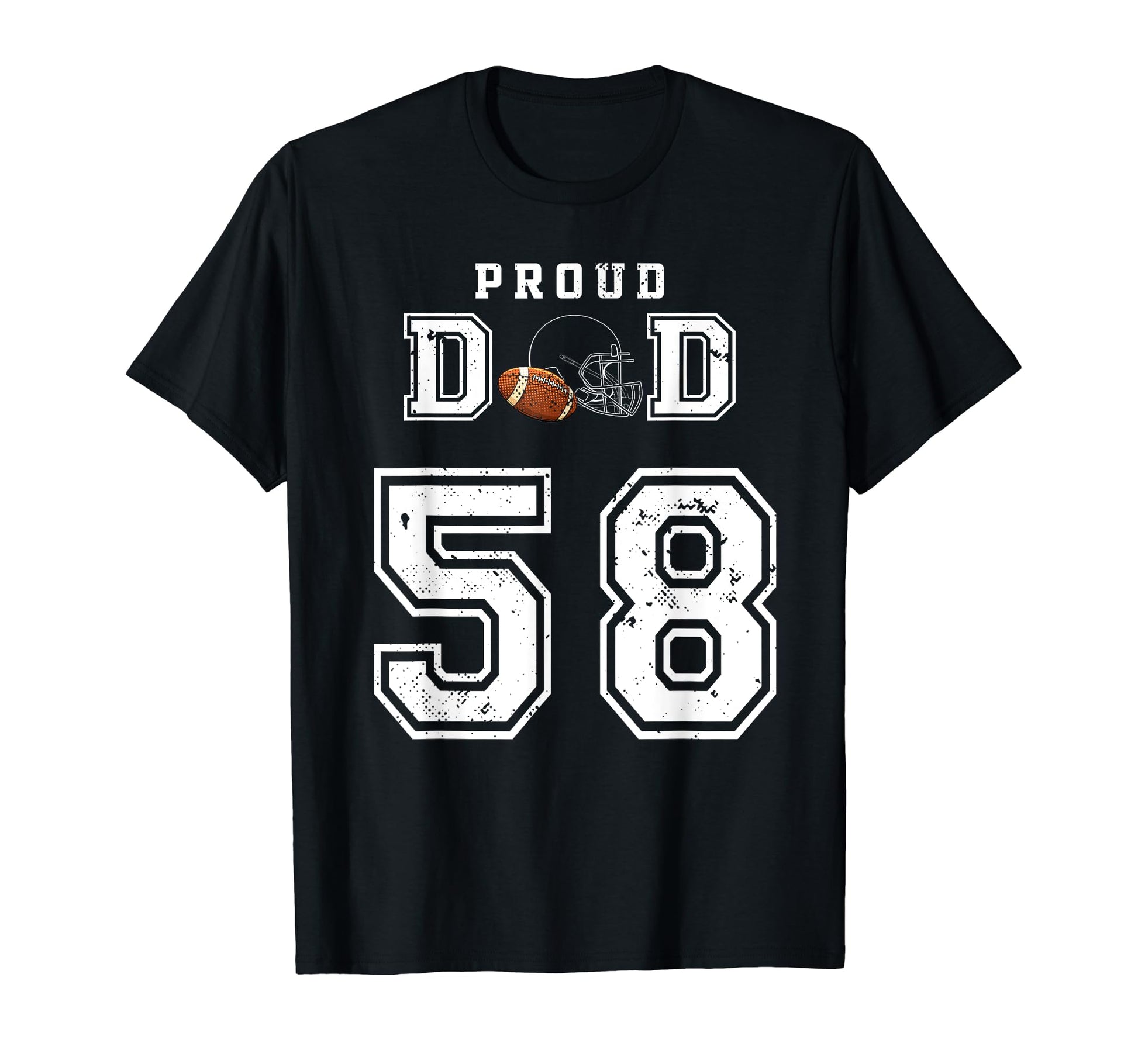 Custom Proud Football Dad Number 58 T-Shirt - Aesthetic Graphic for Adults - T-Shirt, Sweatshirt, Hoodie