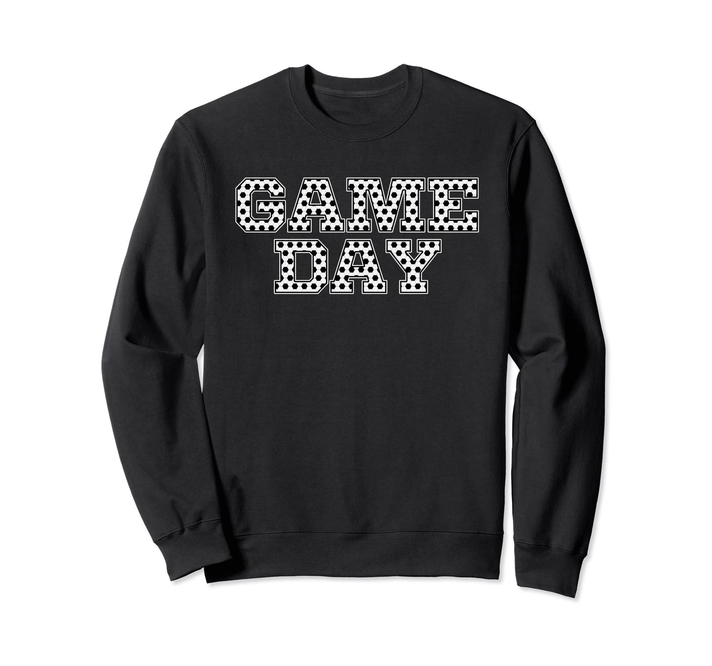 Game Day Soccer Pattern Black Sweatshirt - Fun Novelty Design Unisex - T-Shirt, Sweatshirt, Hoodie