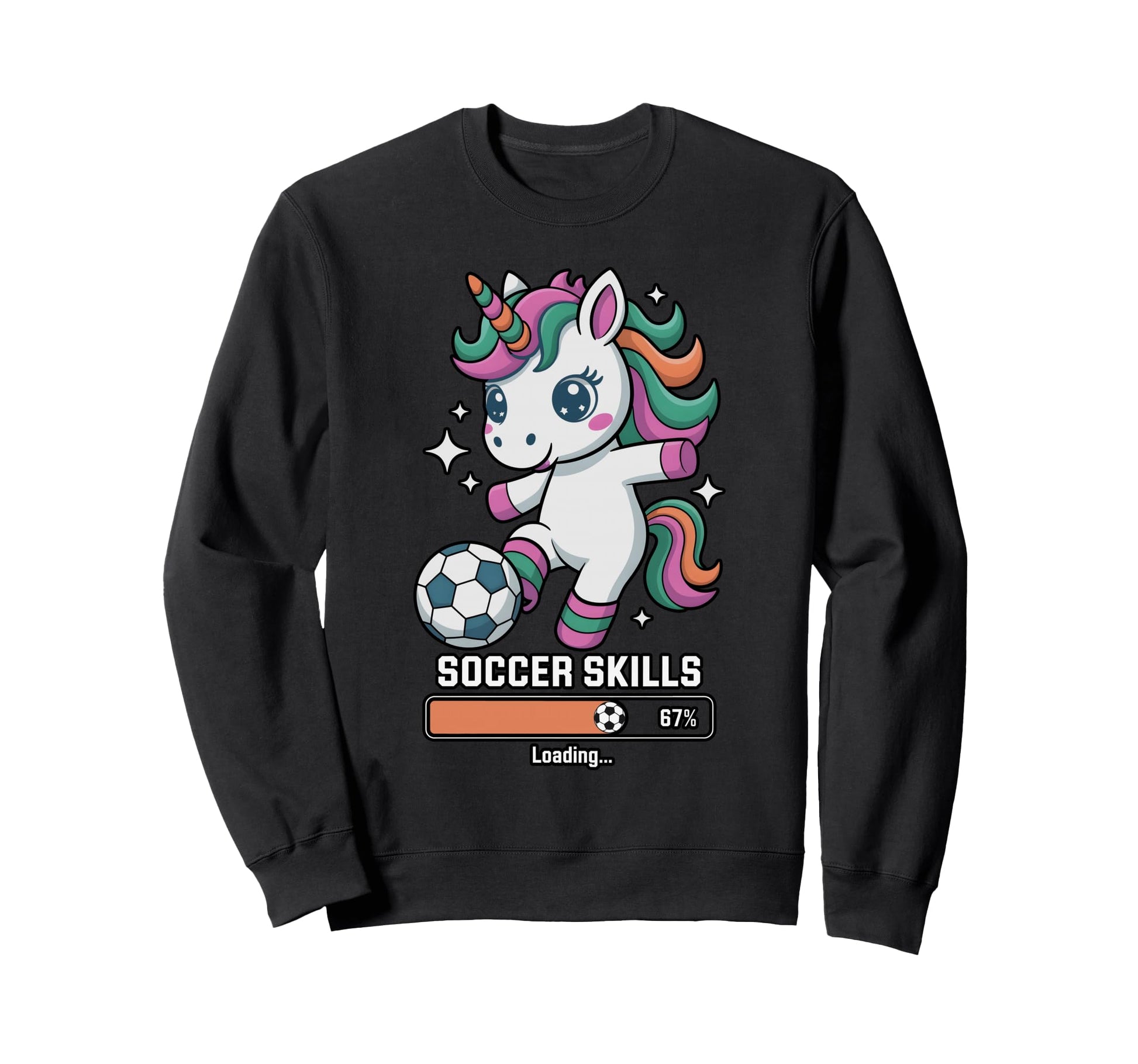 Funny Soccer Unicorn Skills Loading Sweatshirt - Fun Novelty Design Unisex - T-Shirt, Sweatshirt, Hoodie