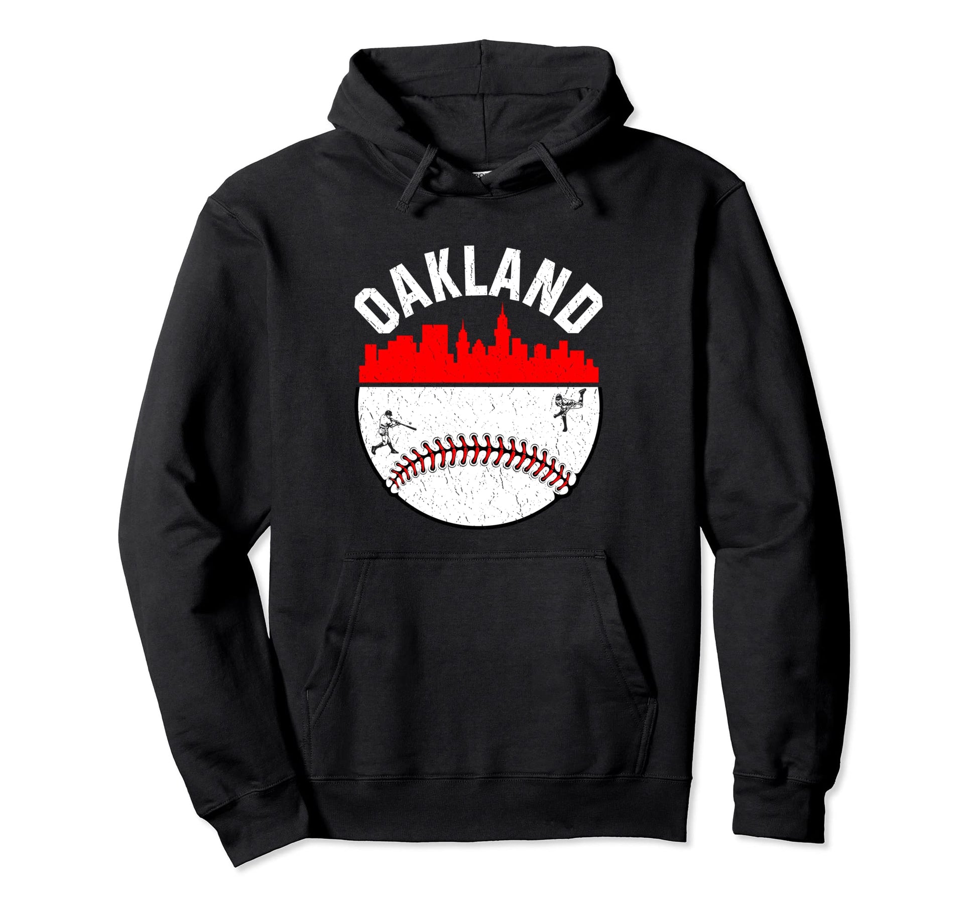 Oakland Cityscape Baseball Hoodie - Aesthetic Graphic for Adults - T-Shirt, Sweatshirt, Hoodie