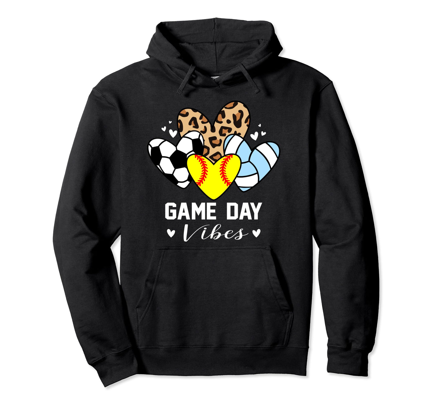 Game Day Vibes Funny Softball Hoodie - Unique Graphic for Adults - T-Shirt, Sweatshirt, Hoodie