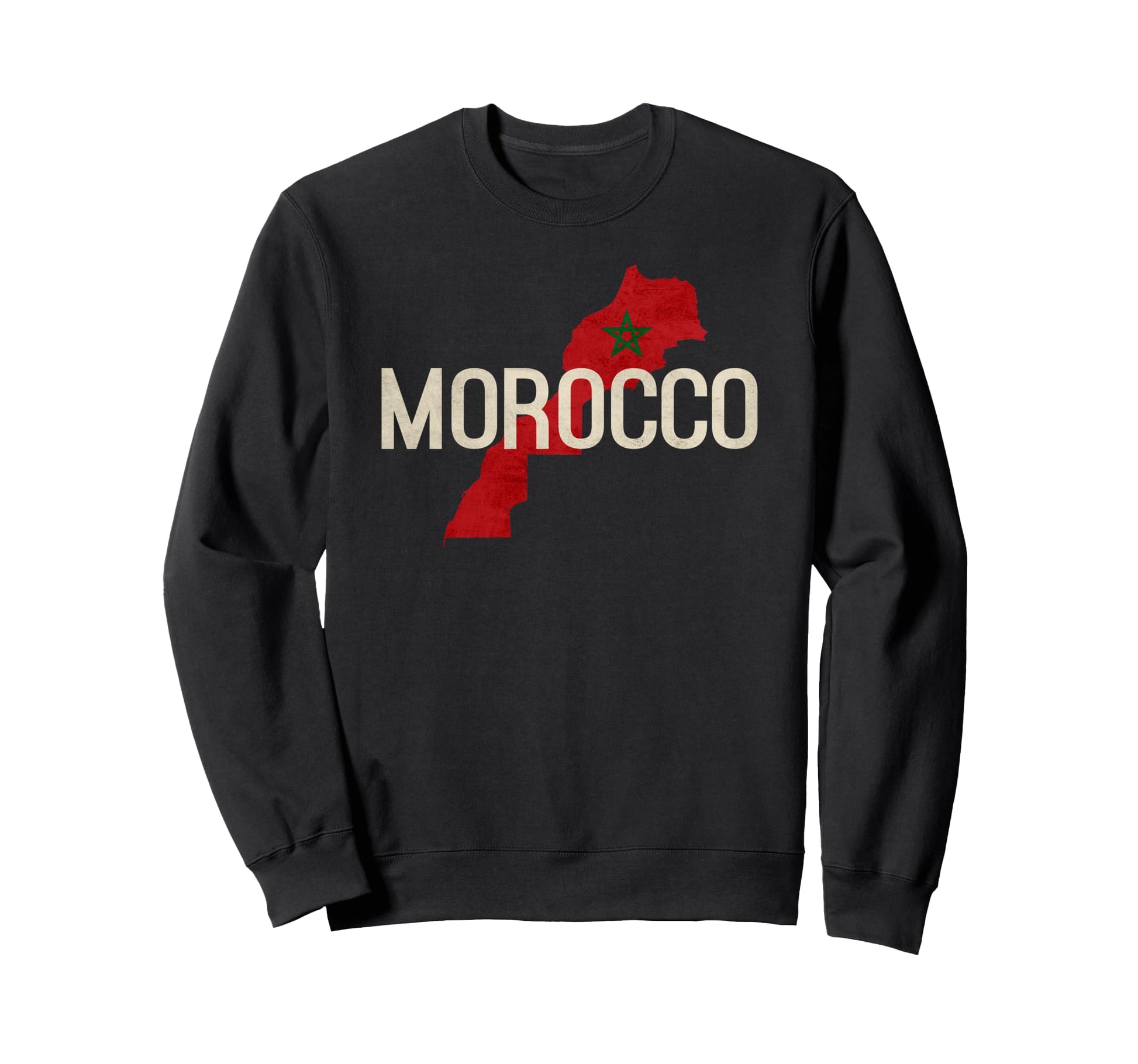 Morocco Flag Colors Country Sweatshirt - Graphic Print for Adults - T-Shirt, Sweatshirt, Hoodie