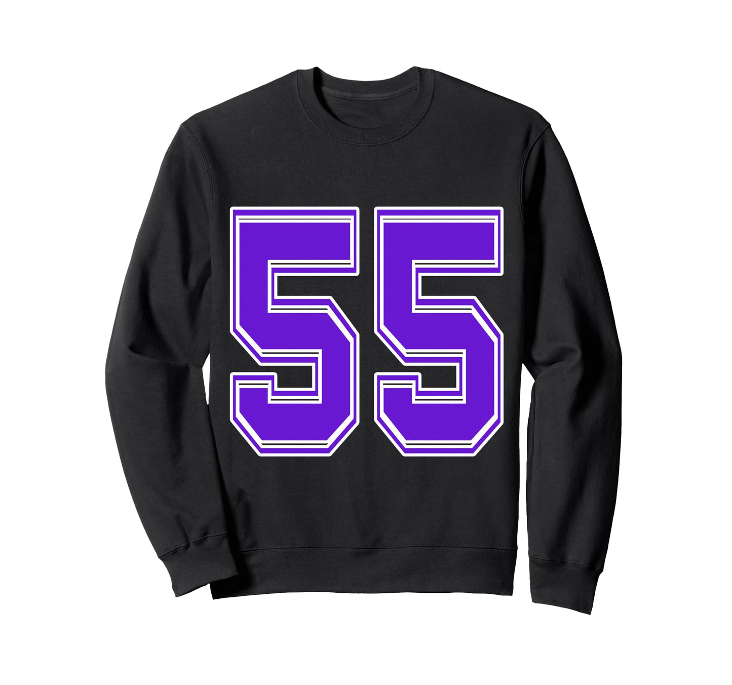 Purple Number 55 Football Baseball Sweatshirt - Trendy Graphic for Adults - T-Shirt, Sweatshirt, Hoodie