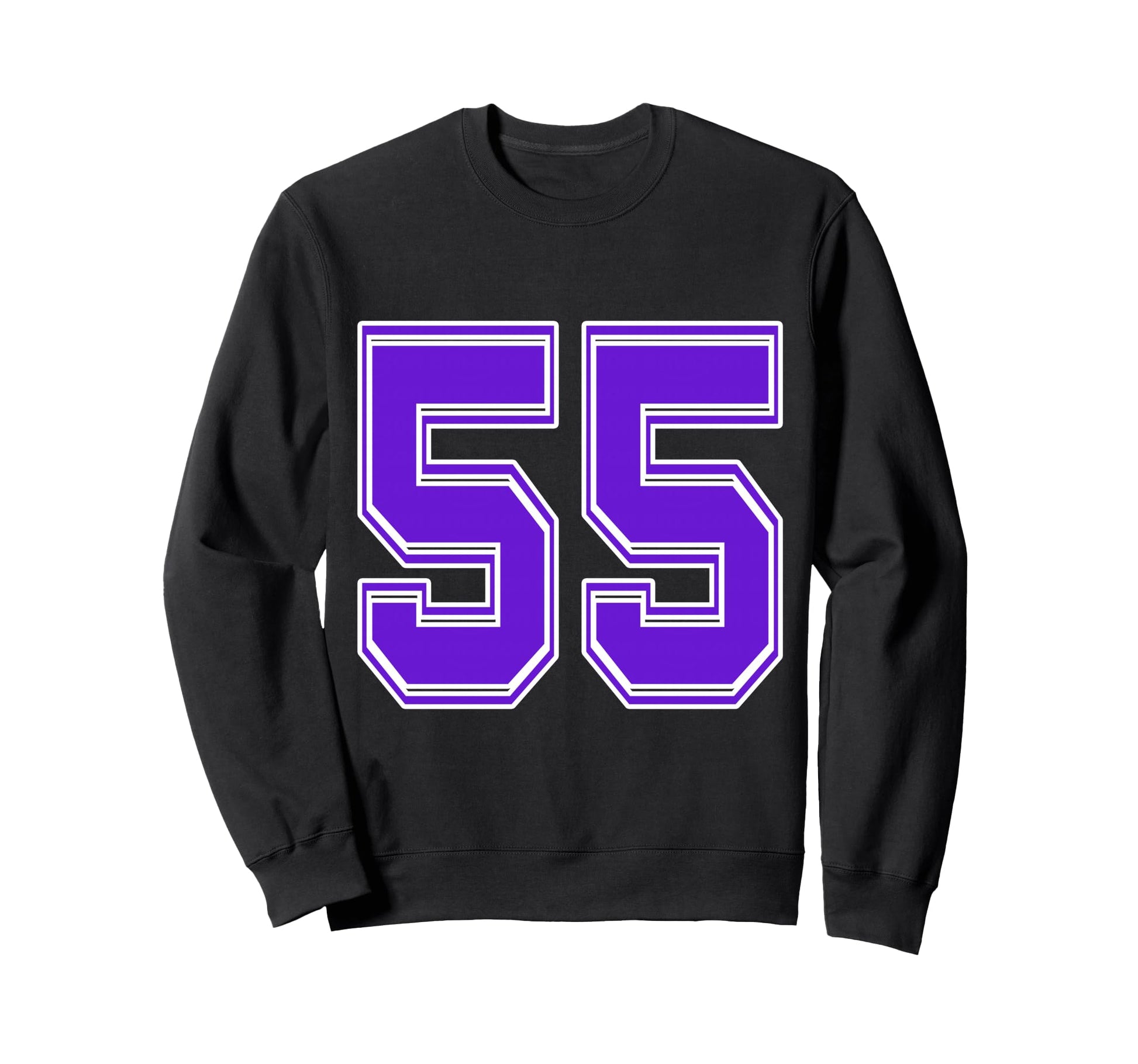 Purple Number 55 Football Baseball Sweatshirt - Trendy Graphic for Adults - T-Shirt, Sweatshirt, Hoodie