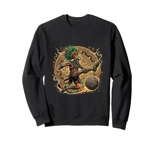 Aztec Warrior Soccer Jaguar Costume Sweatshirt - Unique Graphic Men Women - T-Shirt, Sweatshirt, Hoodie