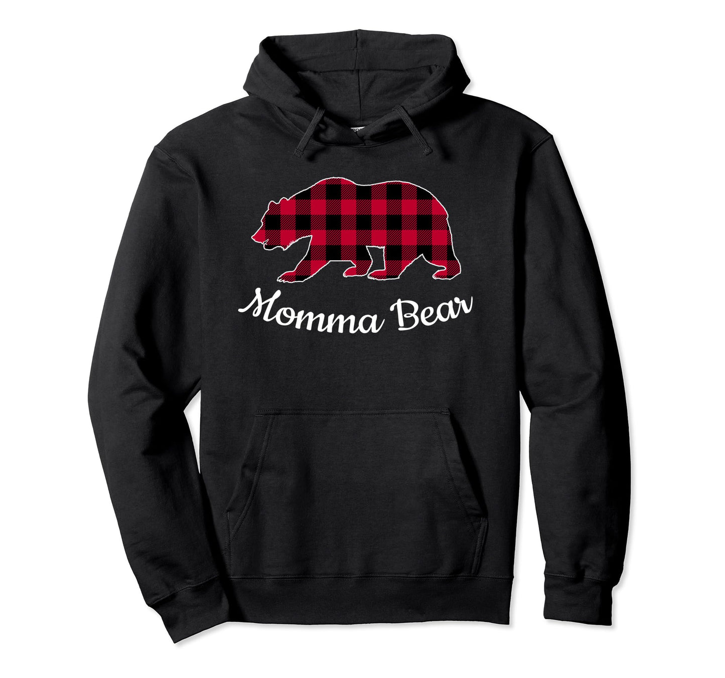 Momma Bear Pajama Red Buffalo Plaid Hoodie - Streetwear Style for Adults - T-Shirt, Sweatshirt, Hoodie