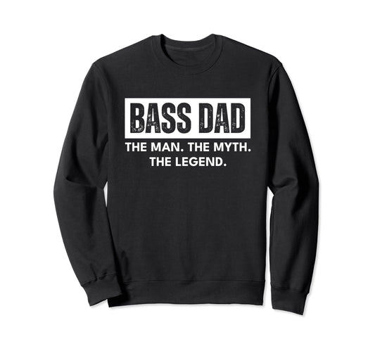 Bass Dad Musician Distressed Myth Sweatshirt - Novelty Apparel Men Women - T-Shirt, Sweatshirt, Hoodie