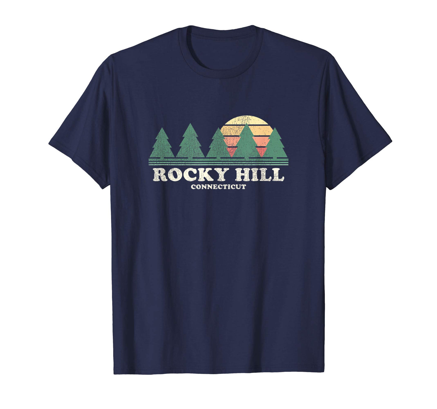 Rocky Hill Ct Throwback 70S T-Shirt - Minimalist Print for Adults - T-Shirt, Sweatshirt, Hoodie