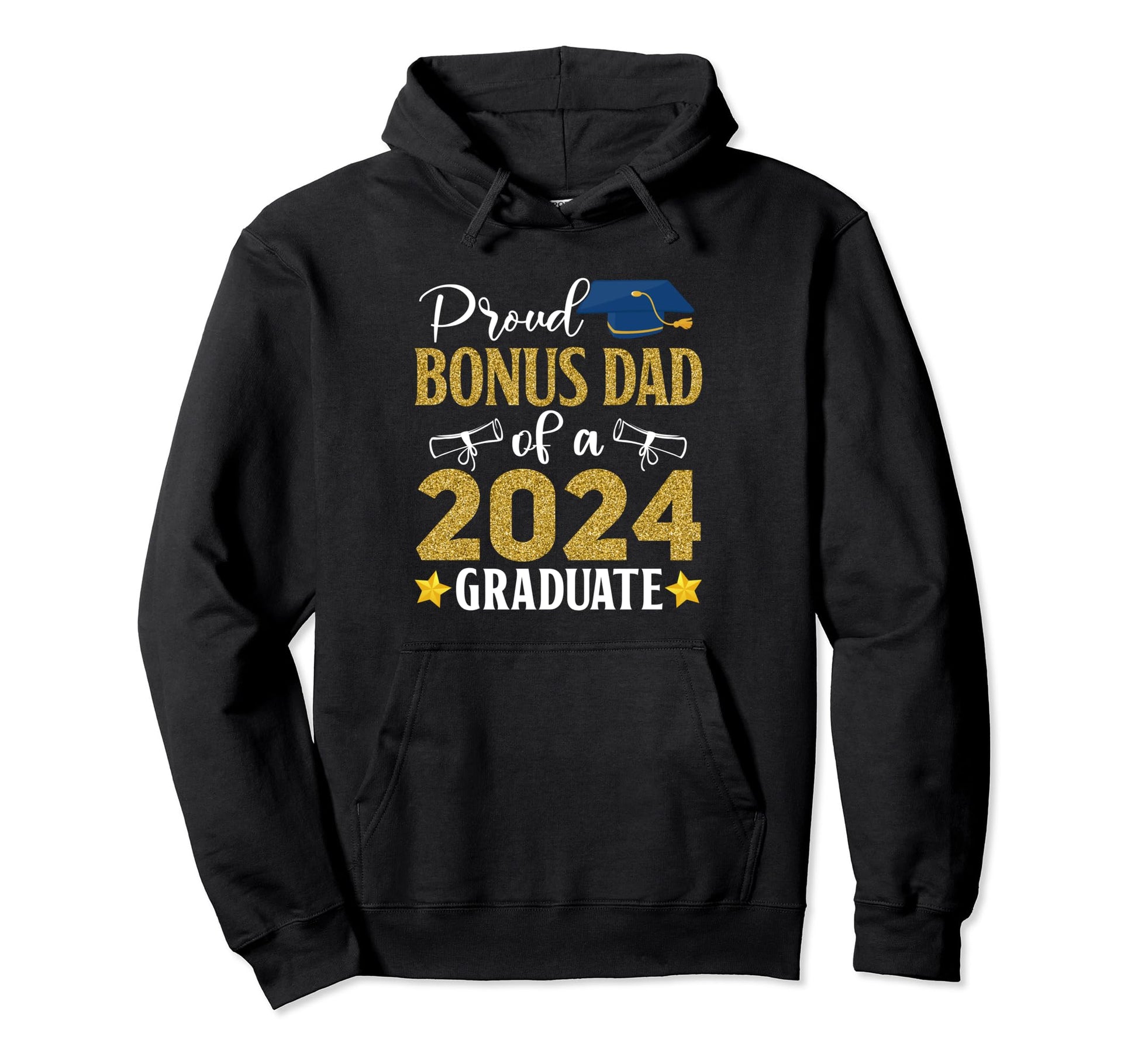 Proud Bonus Dad 2024 Graduate Class Hoodie - Custom Art Print Men Women - T-Shirt, Sweatshirt, Hoodie