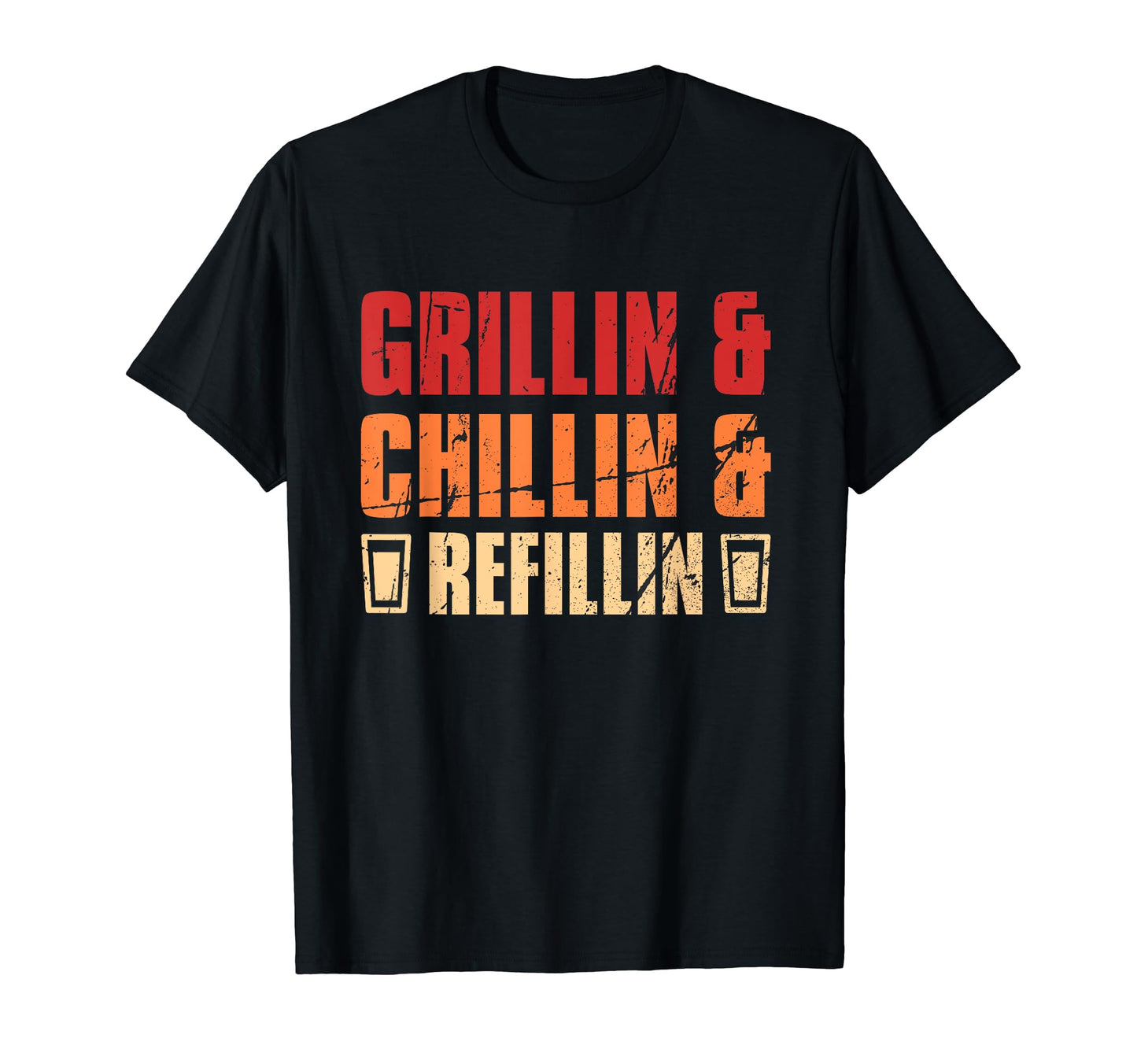 Fathers Day Dads Grillin Chillin T-Shirt - Custom Art Print for Adults - T-Shirt, Sweatshirt, Hoodie