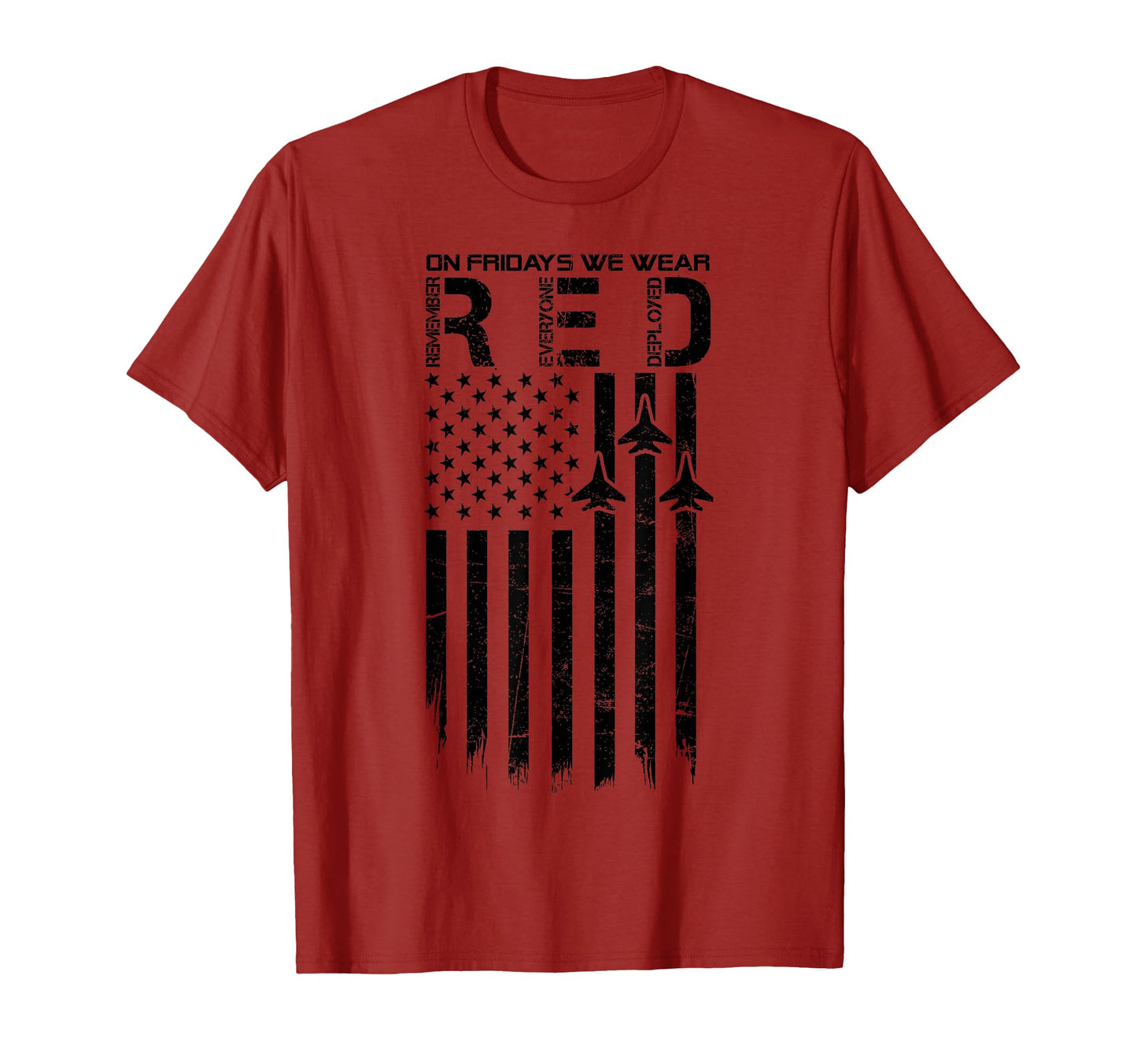 Fridays We Wear Red Distressed Flag Usa T-Shirt - Aesthetic Graphic Unisex - T-Shirt, Sweatshirt, Hoodie