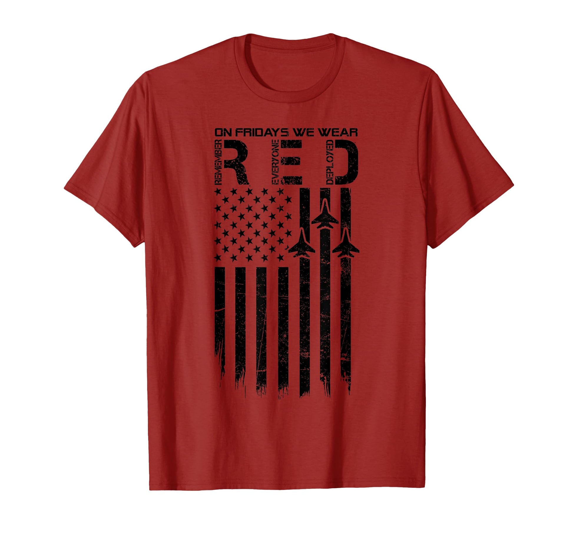 Fridays We Wear Red Distressed Flag Usa T-Shirt - Aesthetic Graphic Unisex - T-Shirt, Sweatshirt, Hoodie