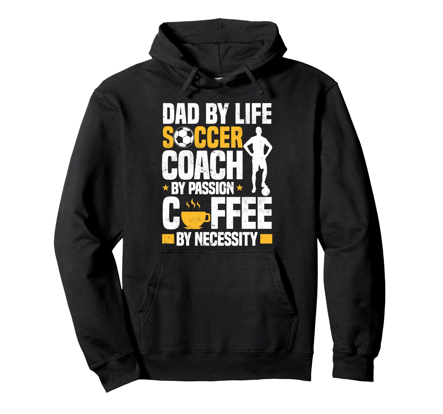 Dad Soccer Coach Coffee Lover Hoodie - Minimalist Print for Adults - T-Shirt, Sweatshirt, Hoodie
