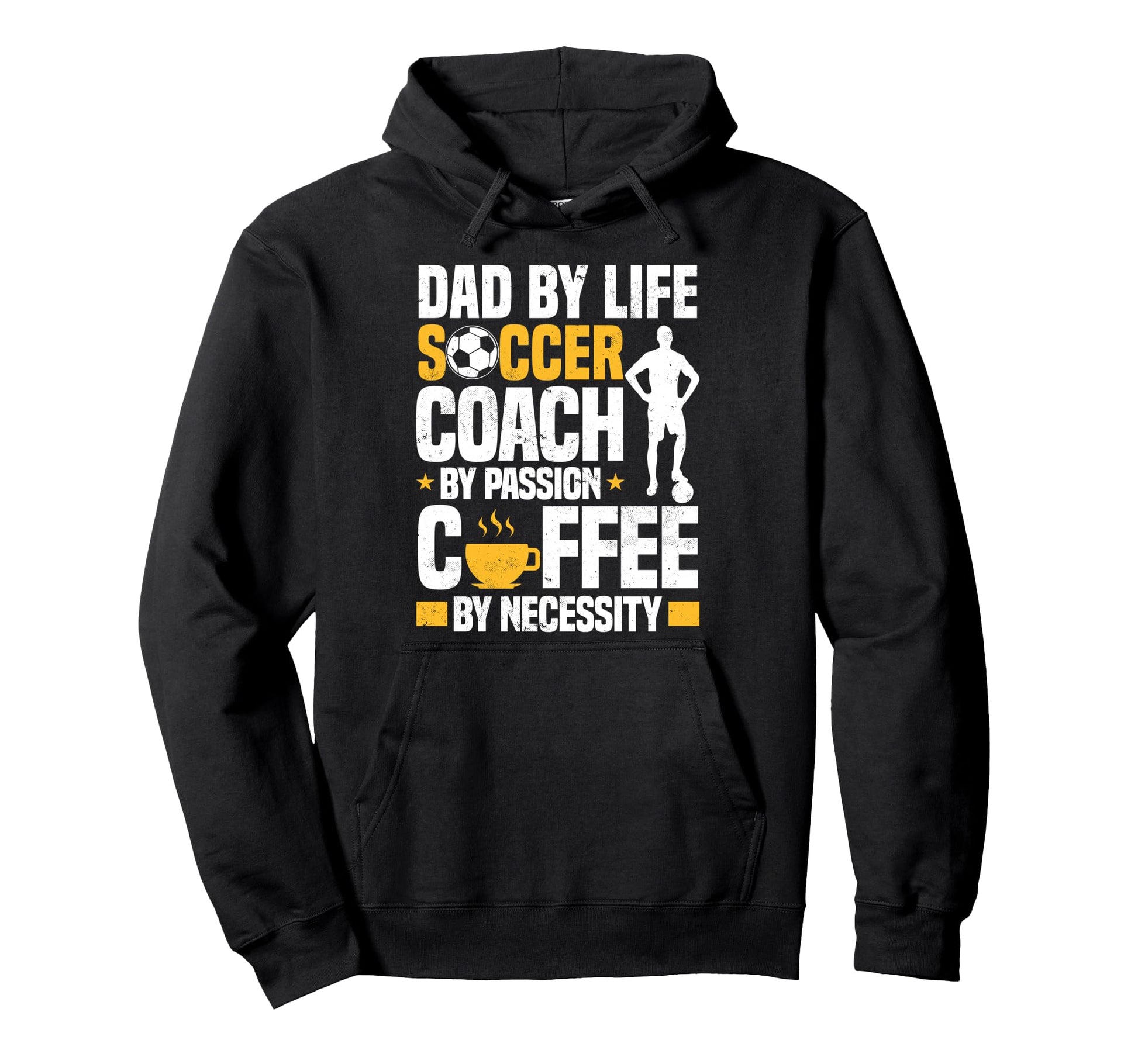 Dad Soccer Coach Coffee Lover Hoodie - Minimalist Print for Adults - T-Shirt, Sweatshirt, Hoodie