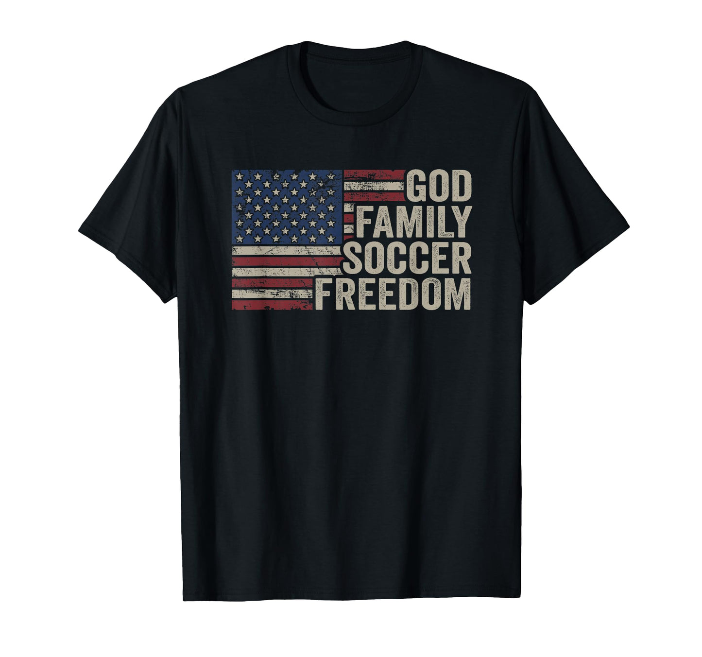 God Family Soccer Freedom Player T-Shirt - Aesthetic Graphic for Adults - T-Shirt, Sweatshirt, Hoodie
