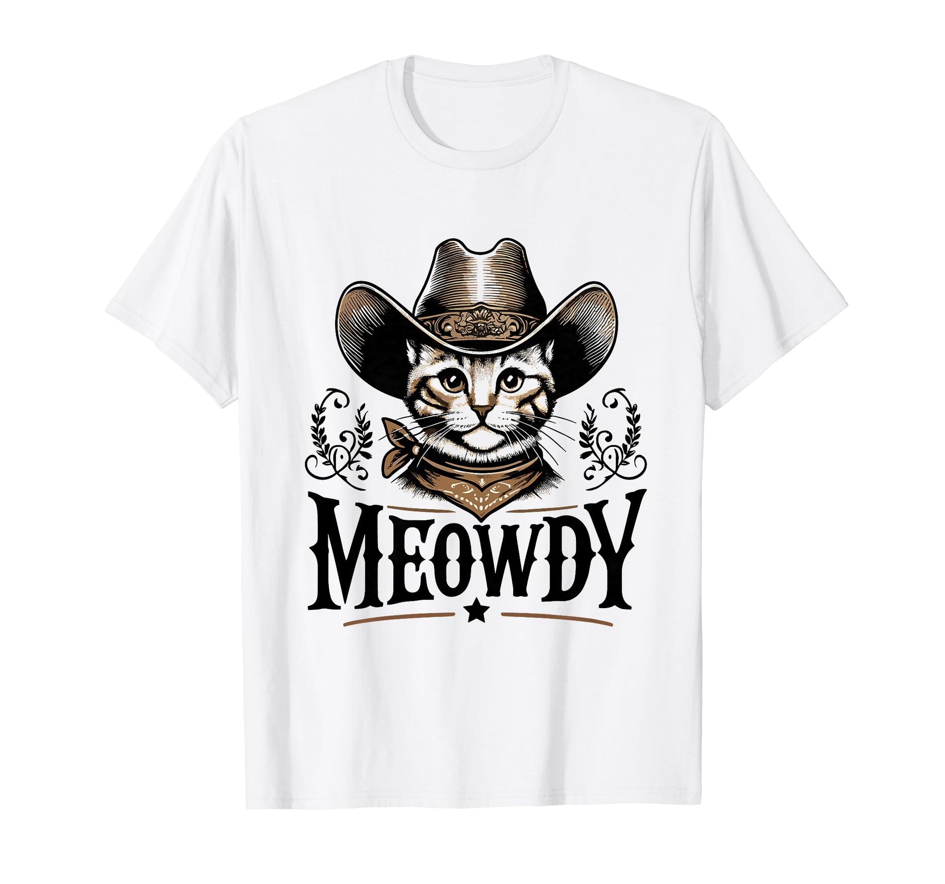 Meowdy Funny Cat Wearing Cowboy Hat T-Shirt - Streetwear Style Men Women - T-Shirt, Sweatshirt, Hoodie