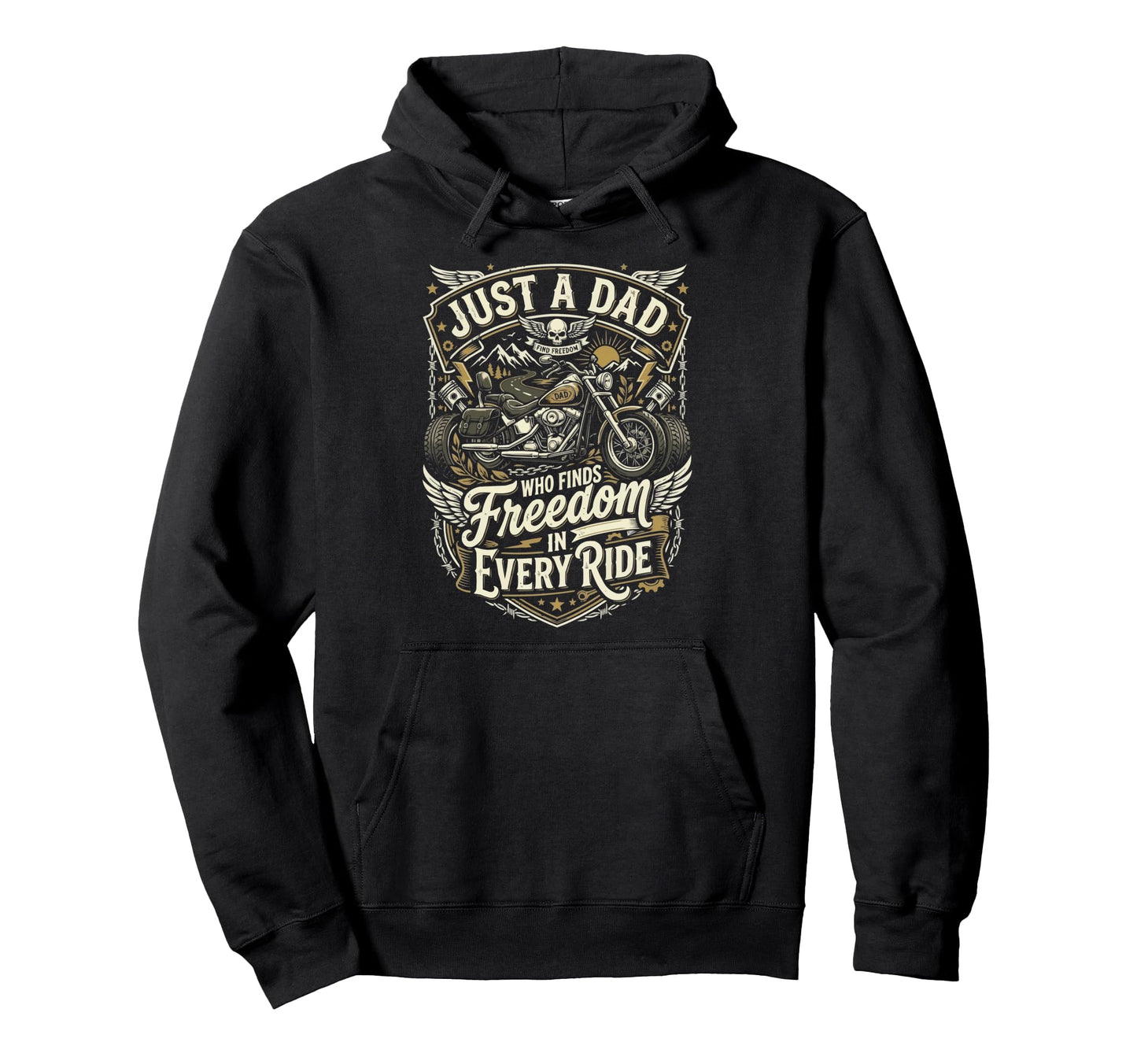 Motorcycle Dad Motorcyle Rider Hoodie - Fun Novelty Design for Adults - T-Shirt, Sweatshirt, Hoodie