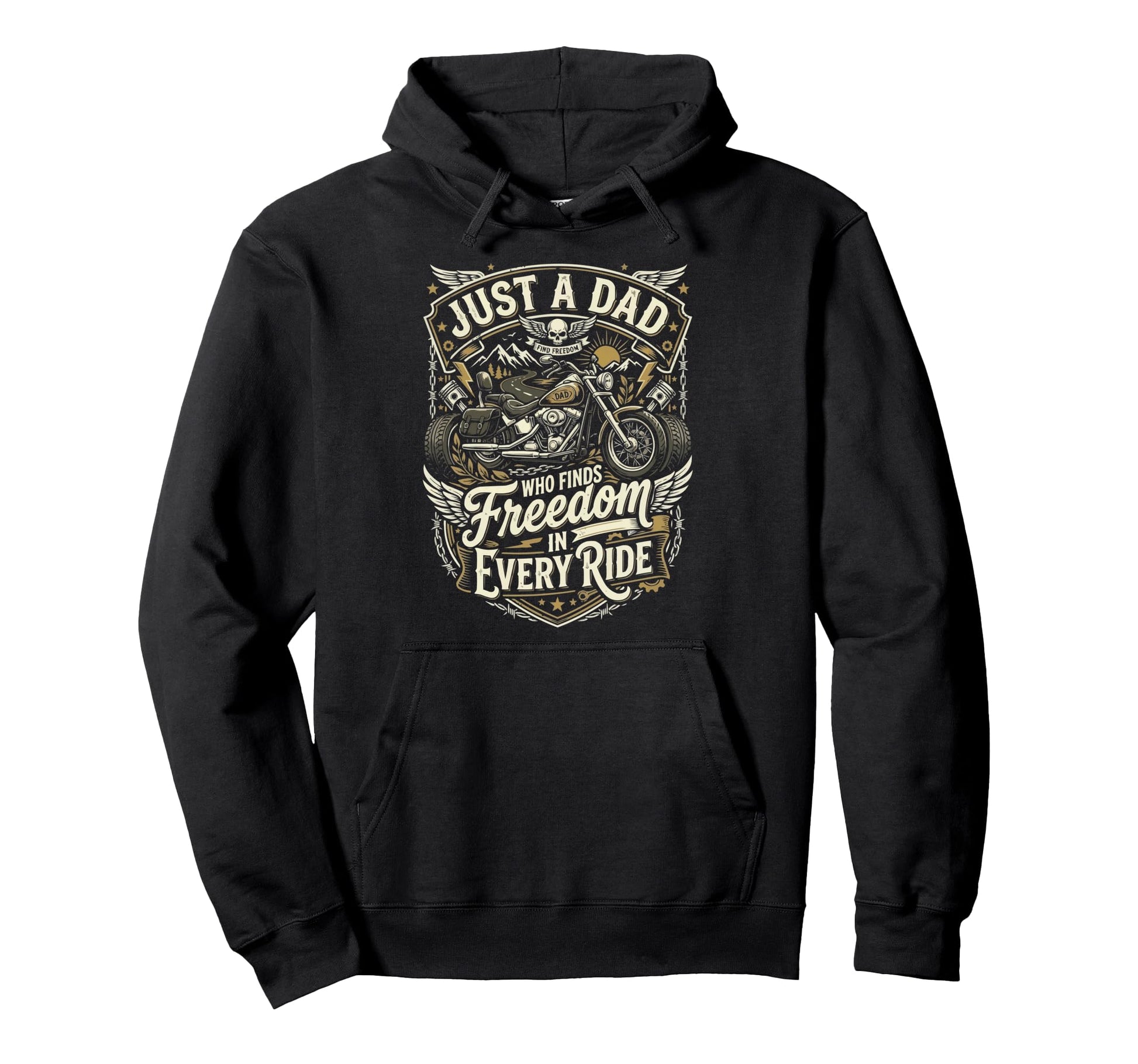 Motorcycle Dad Motorcyle Rider Hoodie - Fun Novelty Design for Adults - T-Shirt, Sweatshirt, Hoodie
