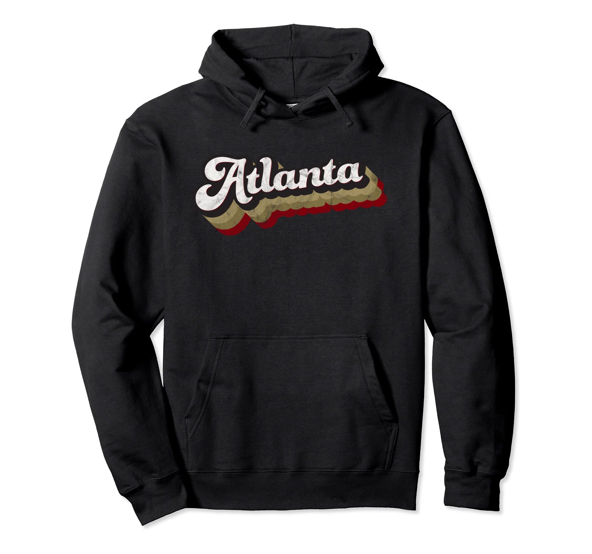 Atlanta Soccer Distressed Baseball Script Hoodie - Graphic Print Men Women - T-Shirt, Sweatshirt, Hoodie