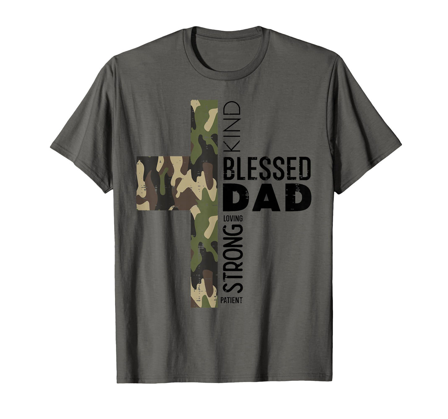 Fathers Day Blessed Dad Camo Cross T-Shirt - Minimalist Print for Adults - T-Shirt, Sweatshirt, Hoodie