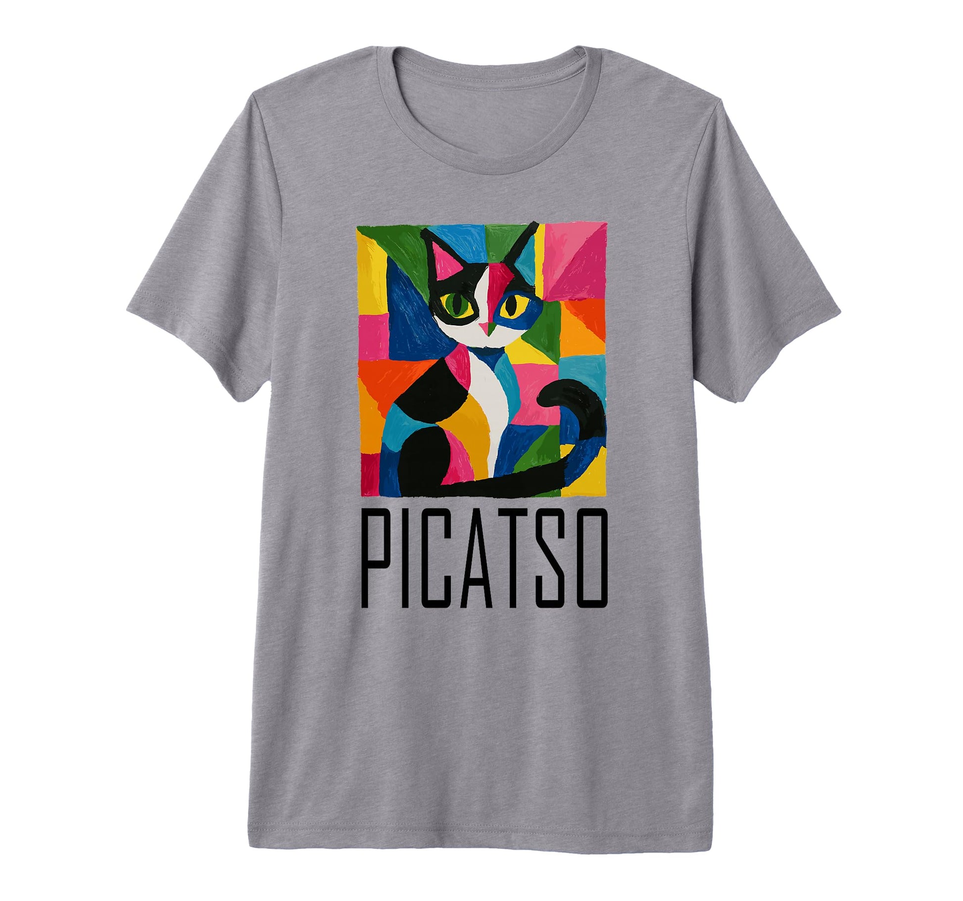 Mens Picatso Cat Cubist Art Inspired Tri T-Shirt - Graphic Print Men Women - T-Shirt, Sweatshirt, Hoodie